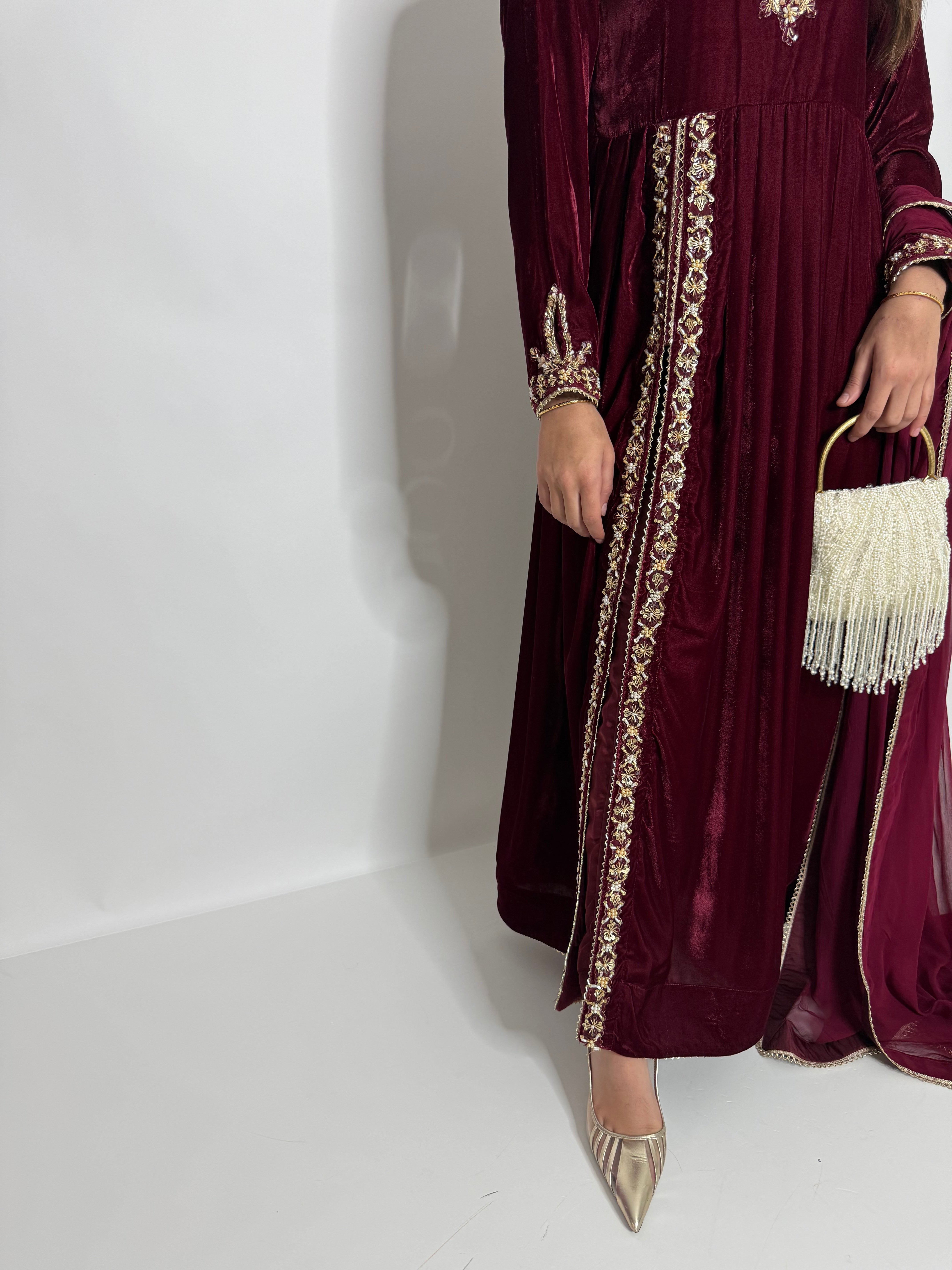 Imperial Garnet Velvet Dress UK | The Marcelline