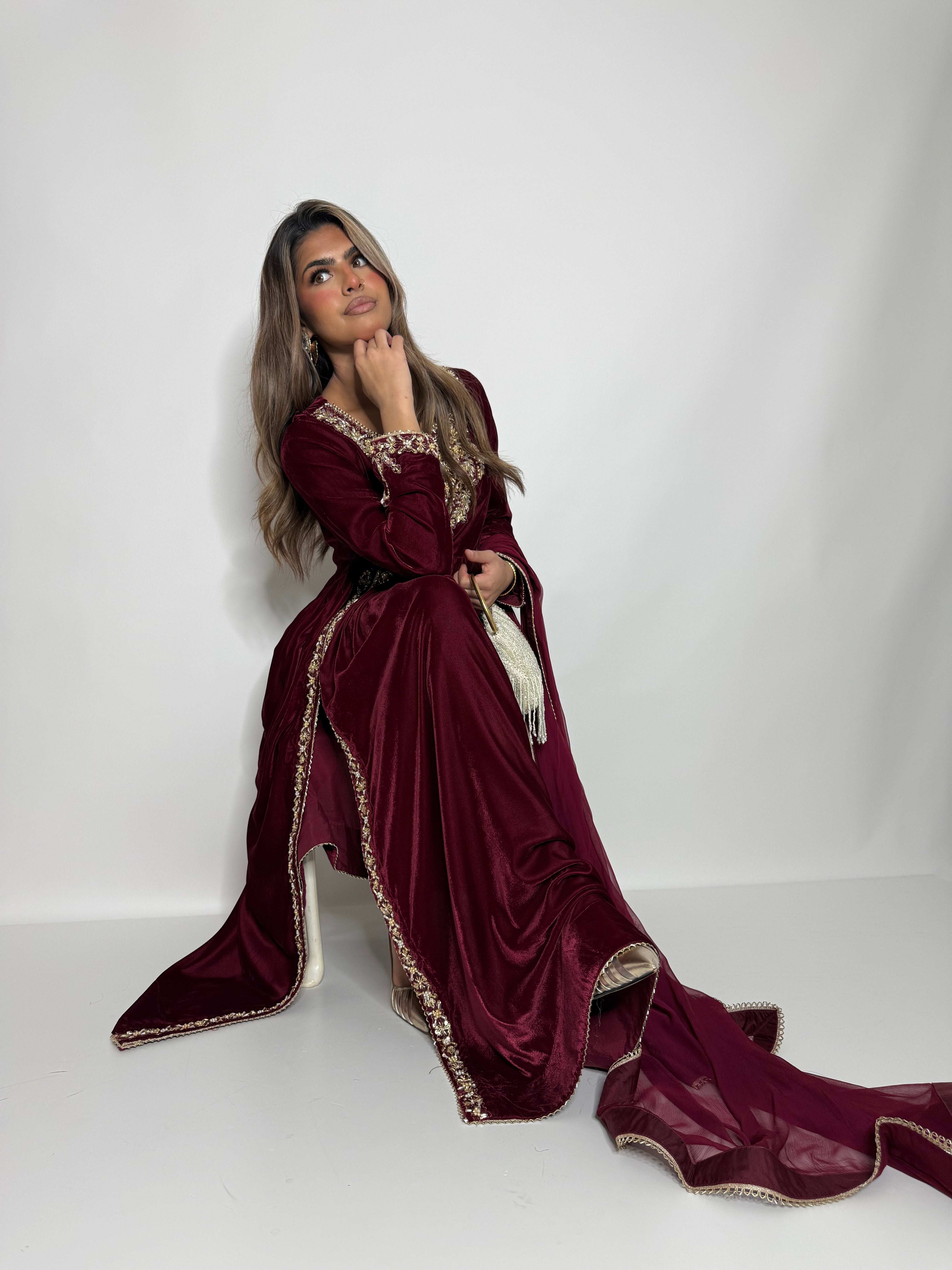 Imperial Garnet Velvet Dress UK | The Marcelline
