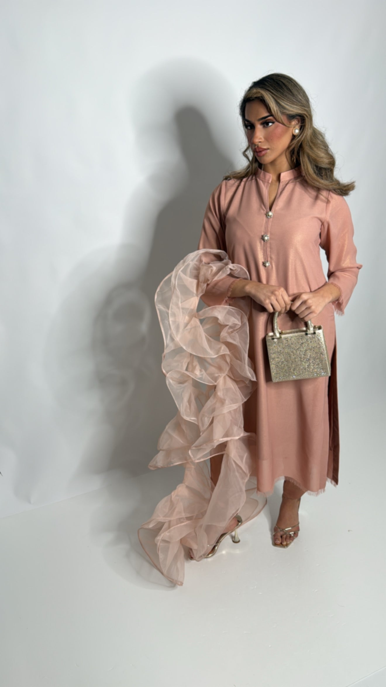 Blush Shimmer Three Piece Suit UK | The Chelsea Rosé