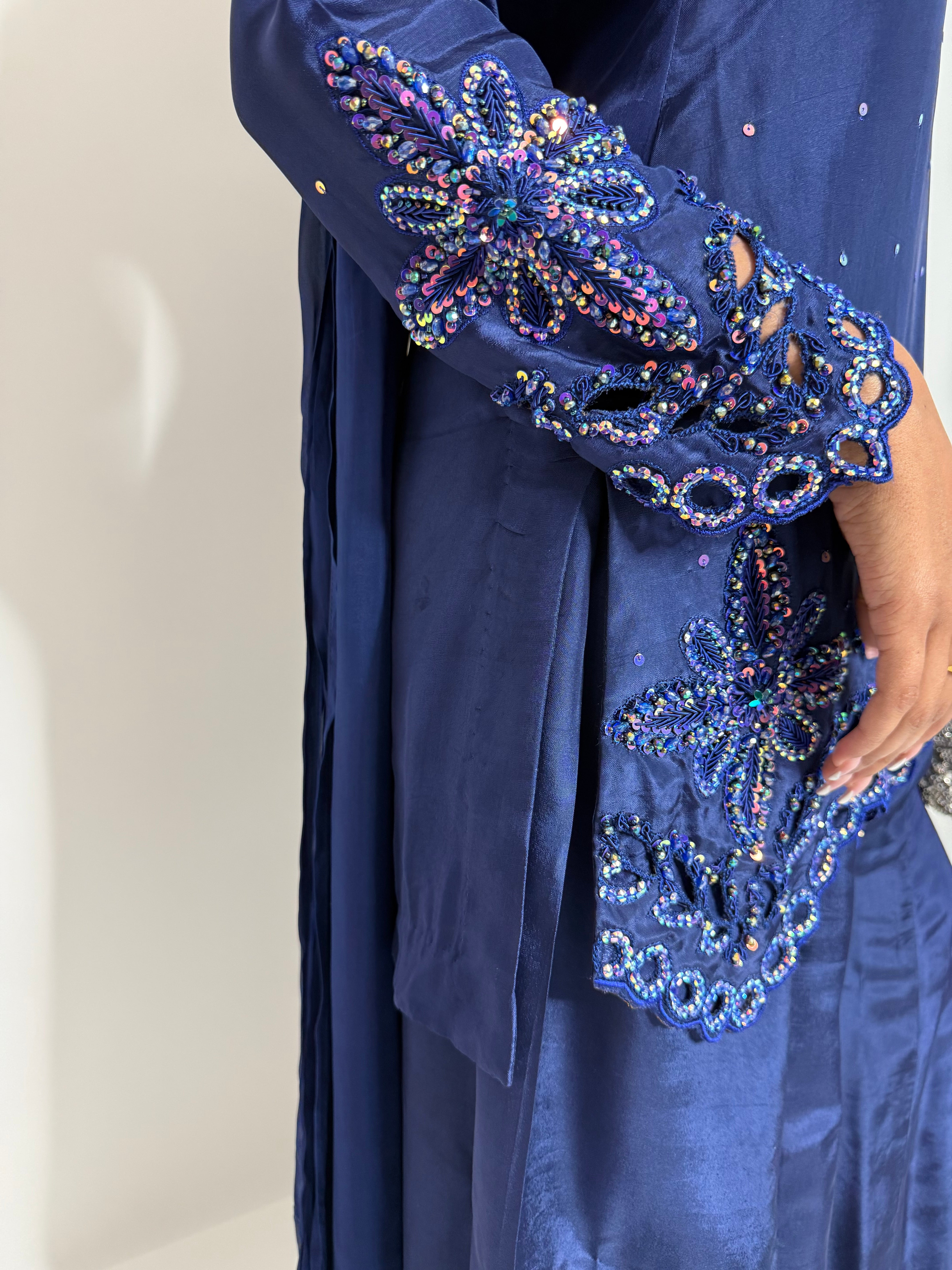 ZARMINA | Luxury Pakistani Navy Silk Sharara Suit UK | Wedding Guest, Eid & Formal Occasion Wear