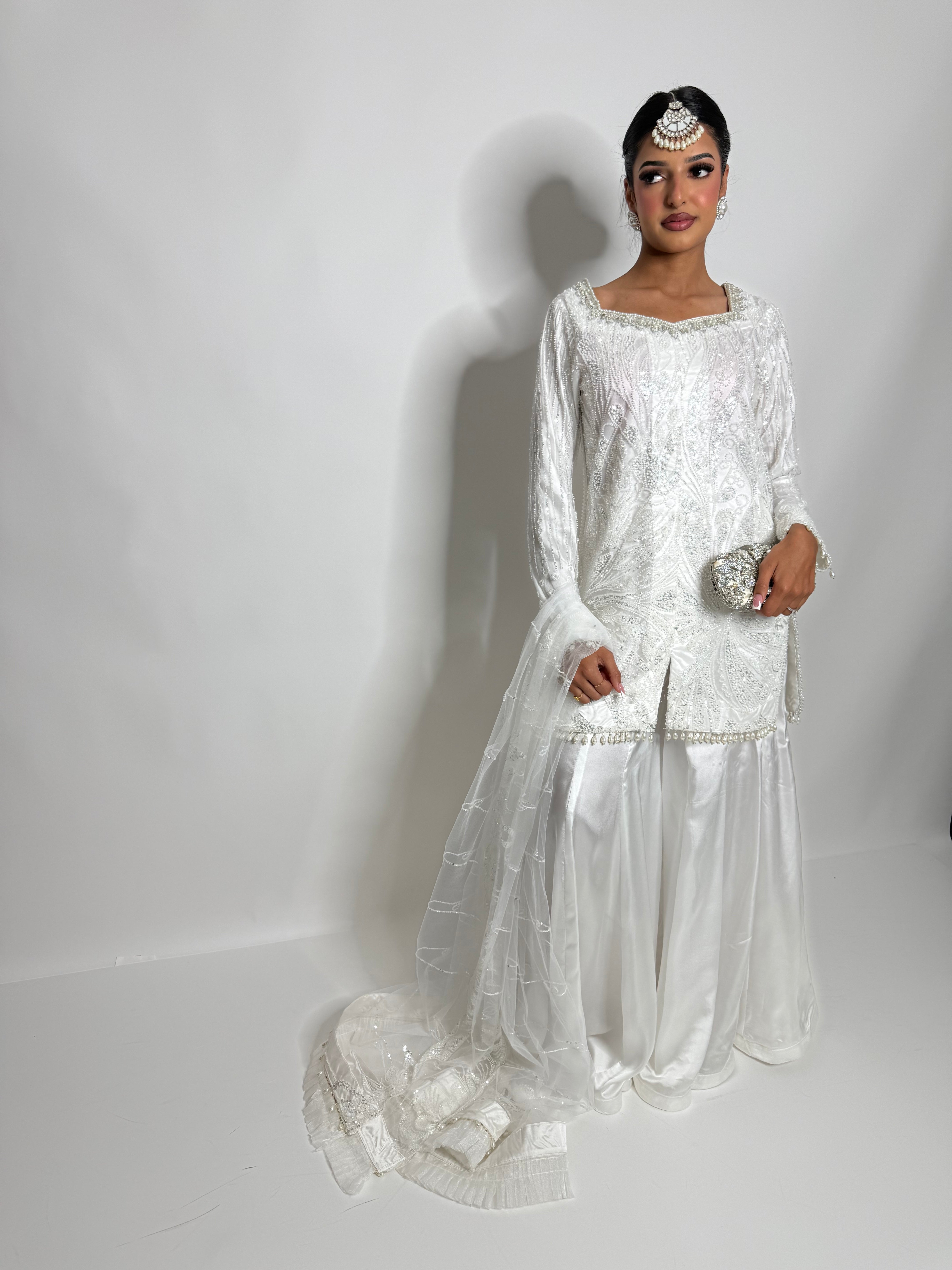 Nooré Ivory | Luxury Cutdana Sharara Set