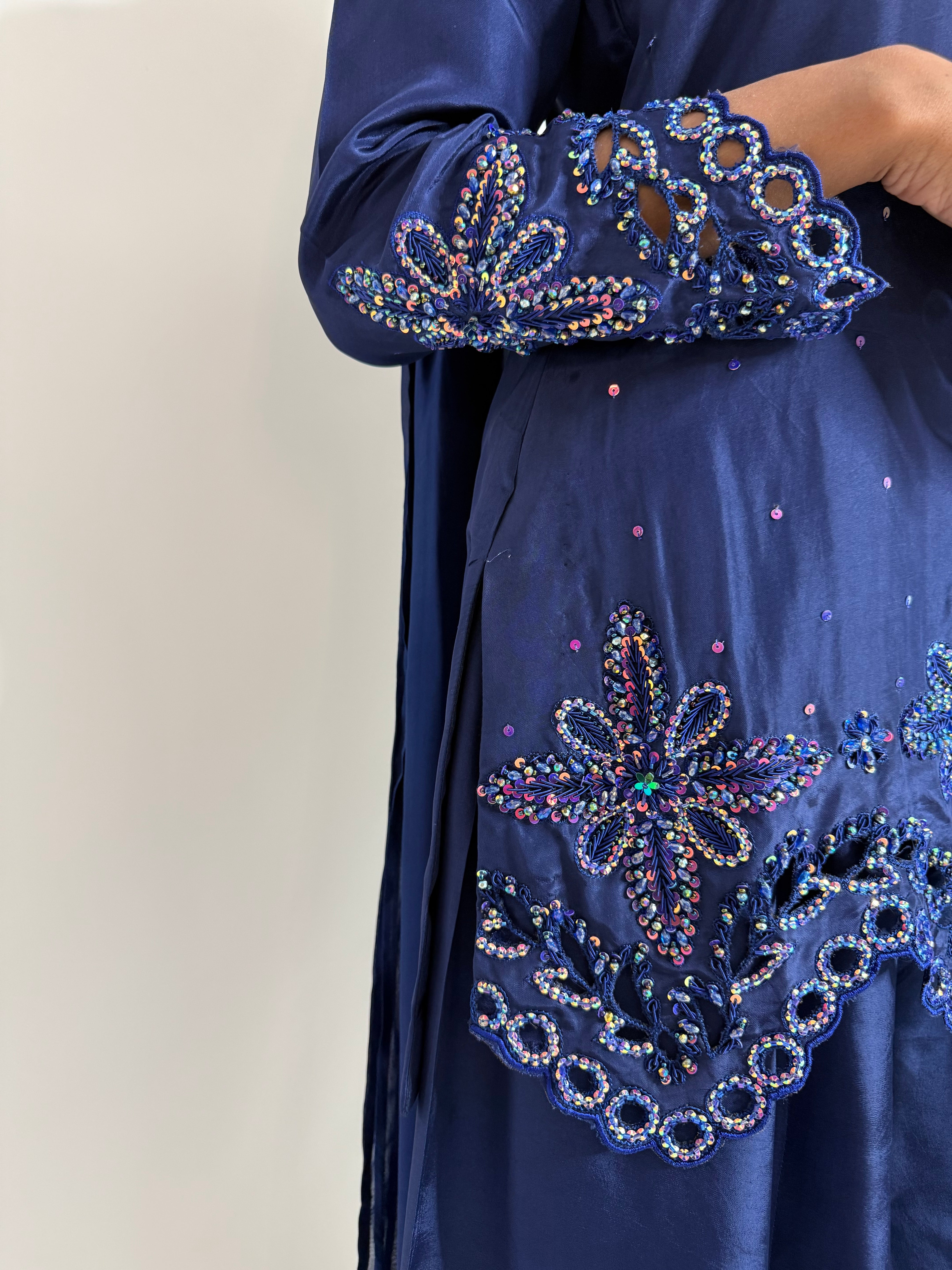 ZARMINA | Luxury Pakistani Navy Silk Sharara Suit UK | Wedding Guest, Eid & Formal Occasion Wear