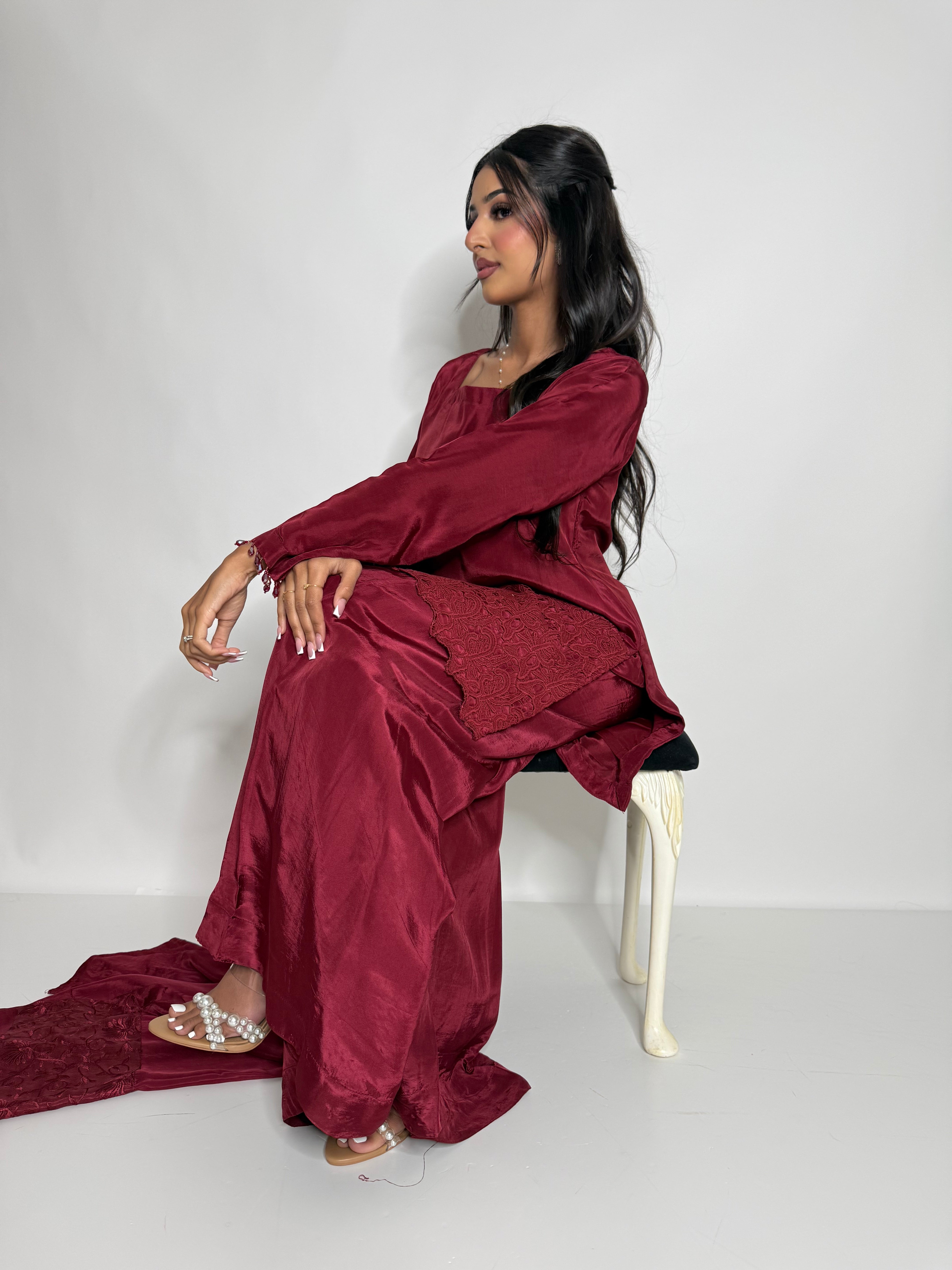 Zareen Rouge | Luxury Silk Pakistani Sharara Set
