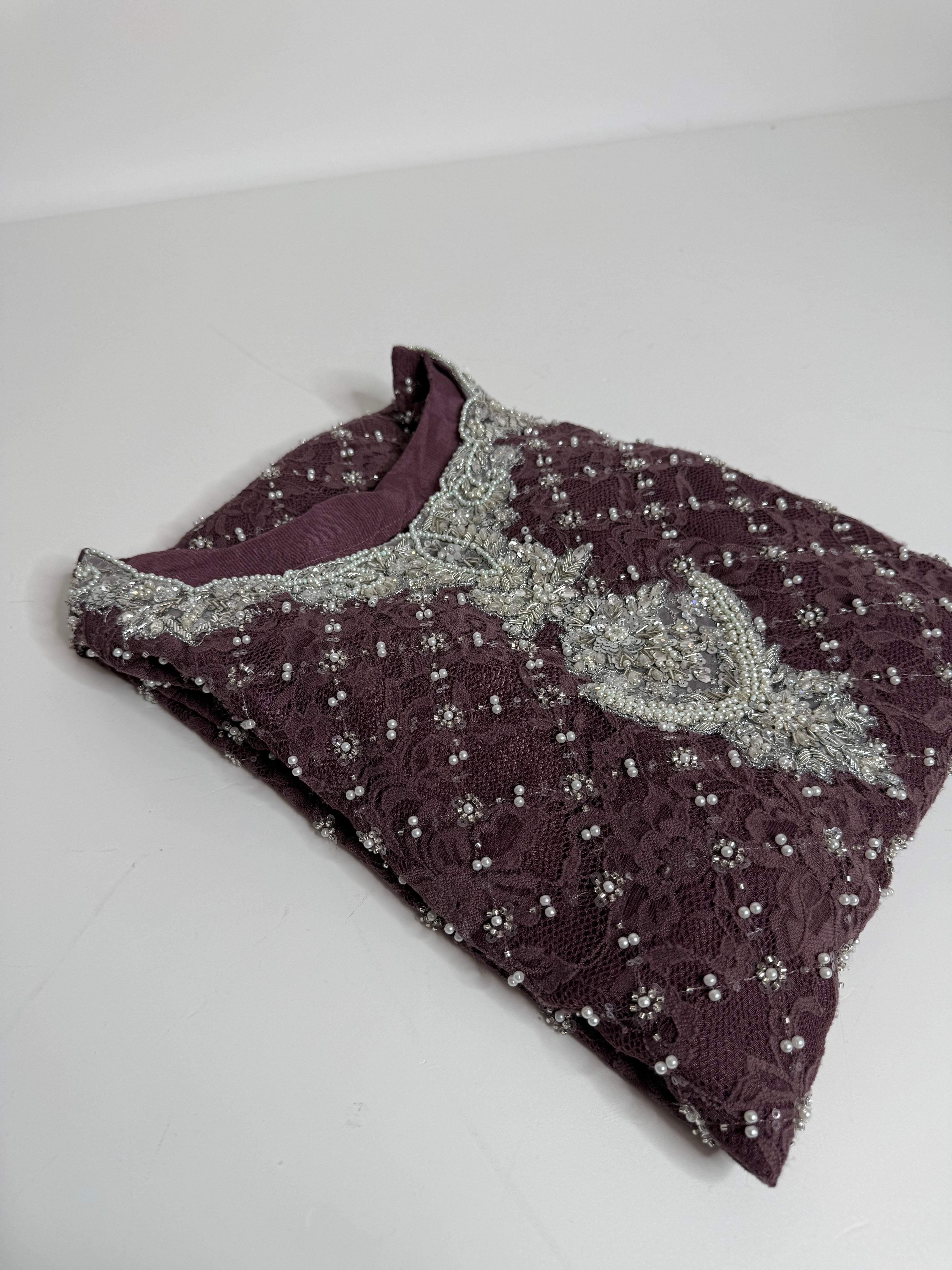 Lilac Pearl Crochet Three Piece Suit UK | The Mireya
