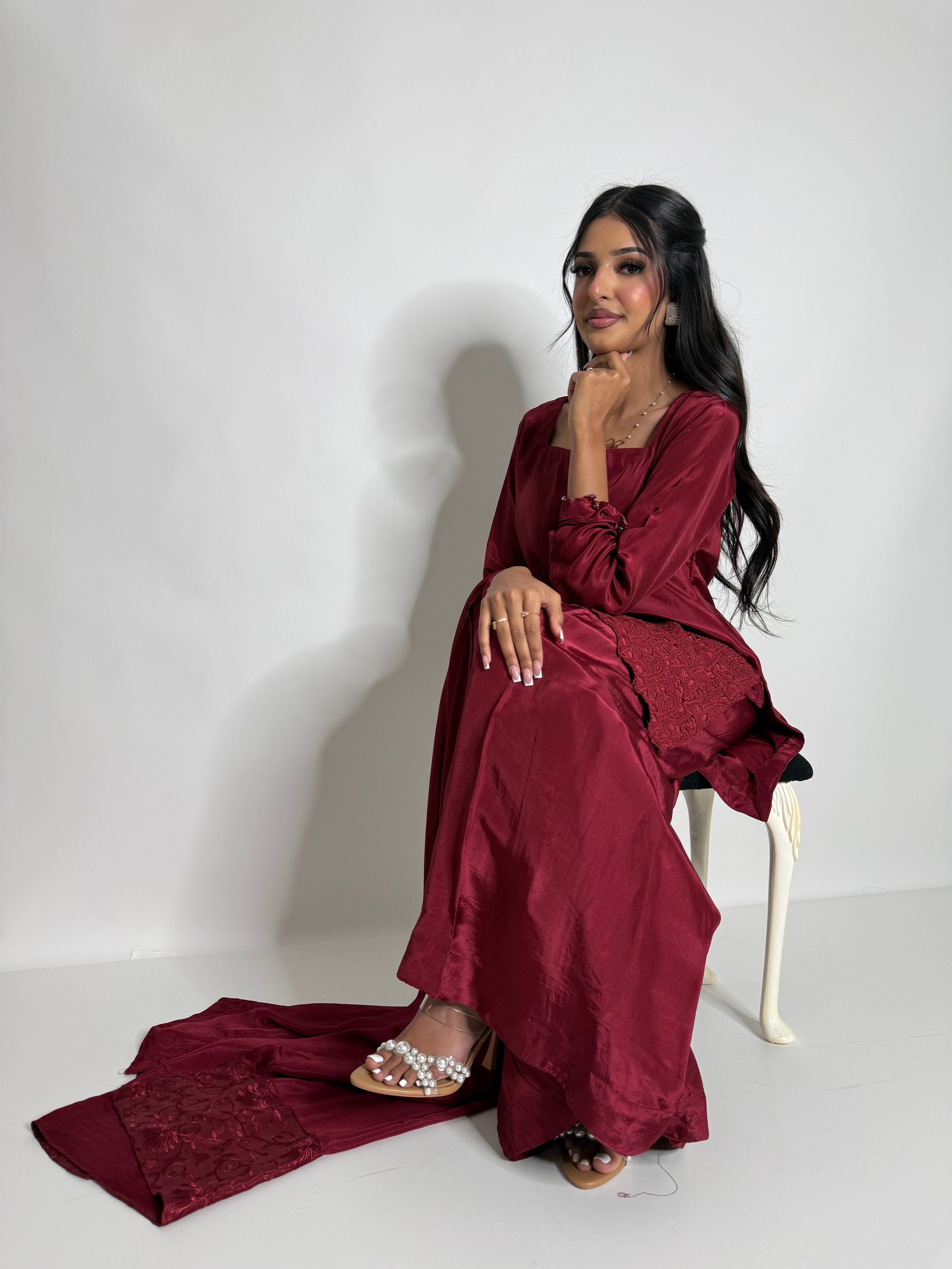 Zareen Rouge | Luxury Silk Pakistani Sharara Set