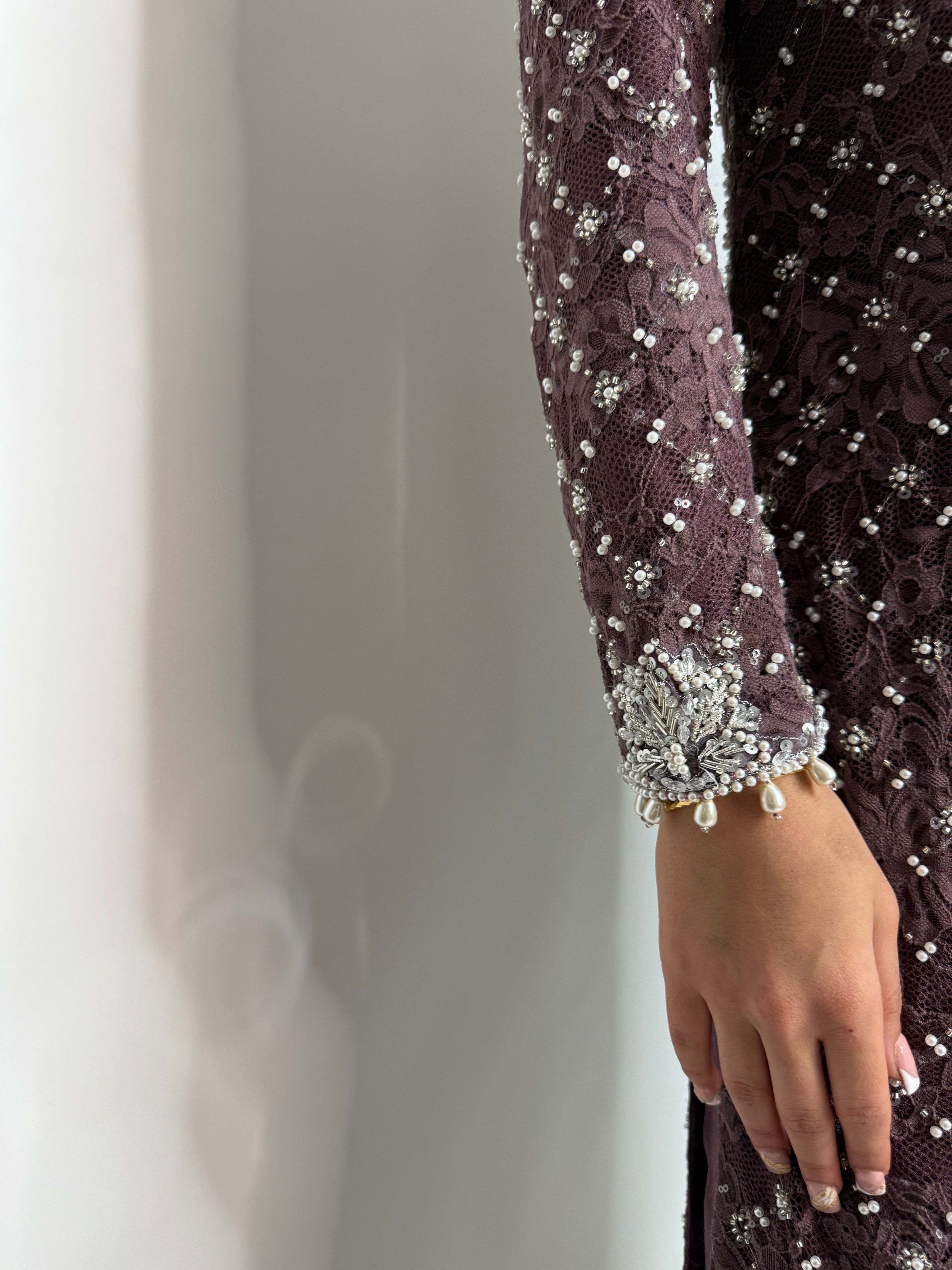 Lilac Pearl Crochet Three Piece Suit UK | The Mireya