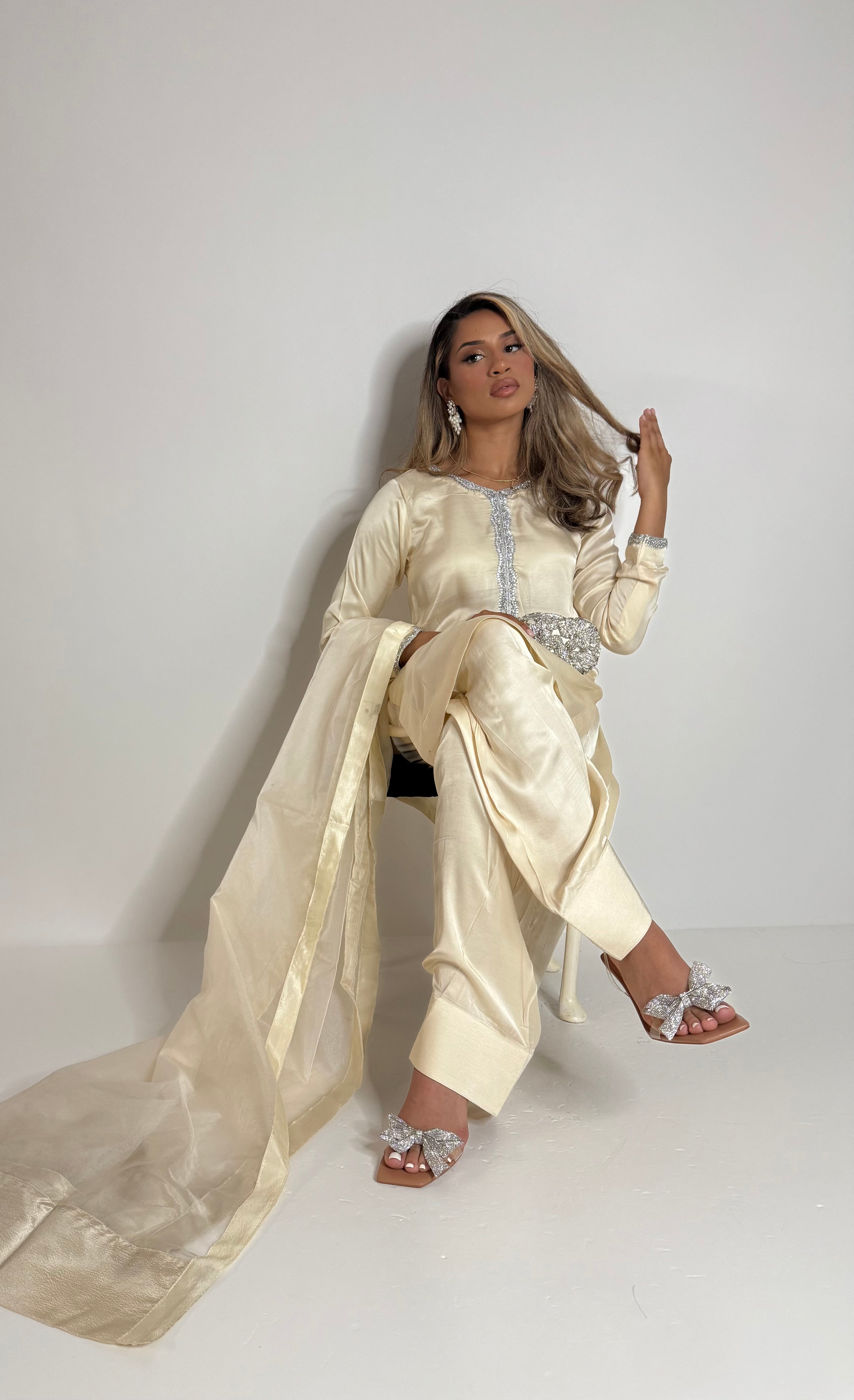 Buttercream Farshi Three Piece Suit UK | The Chelsea Crème
