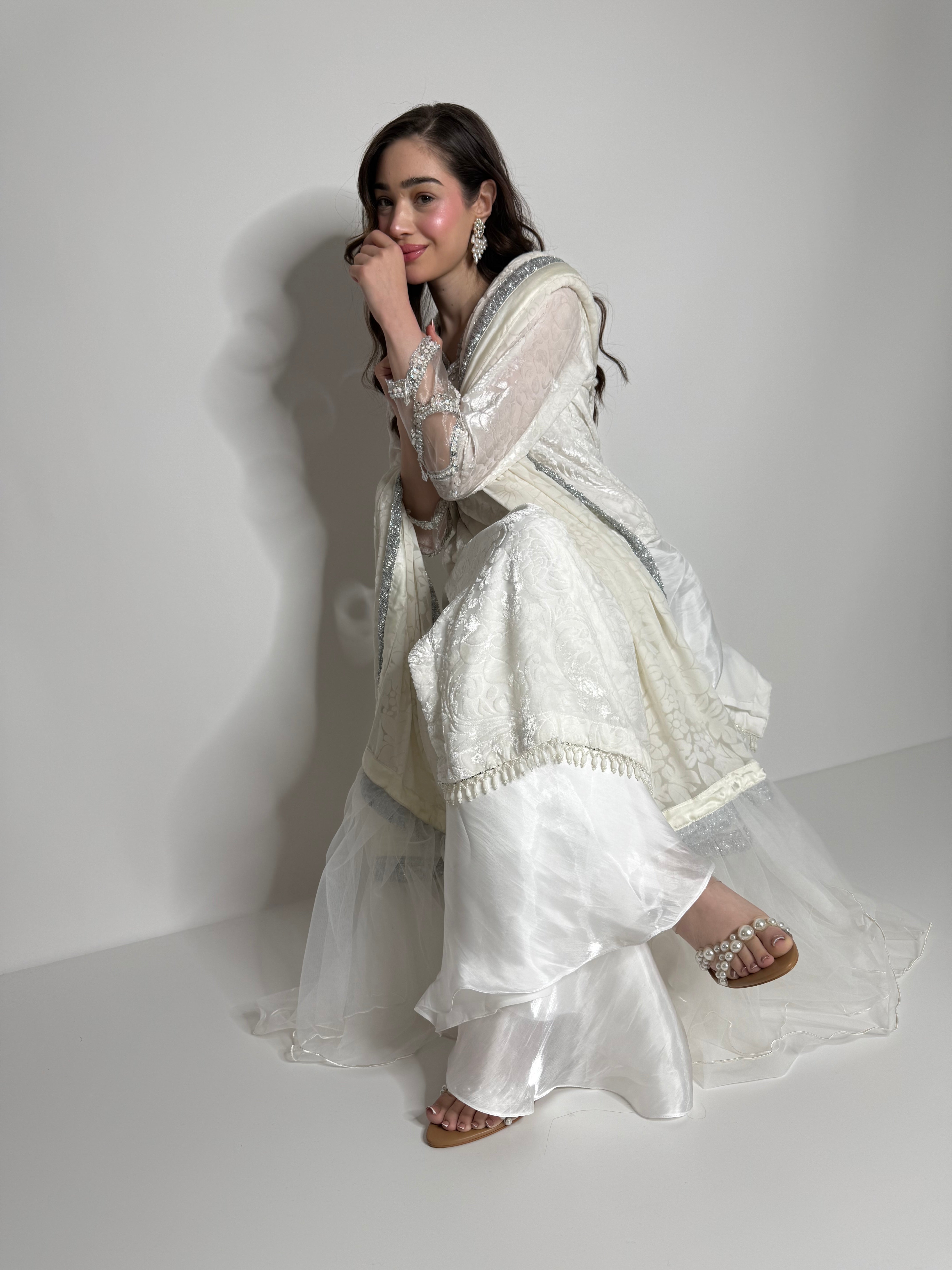 Ivory Éclat | Palachi Sharara Three Piece