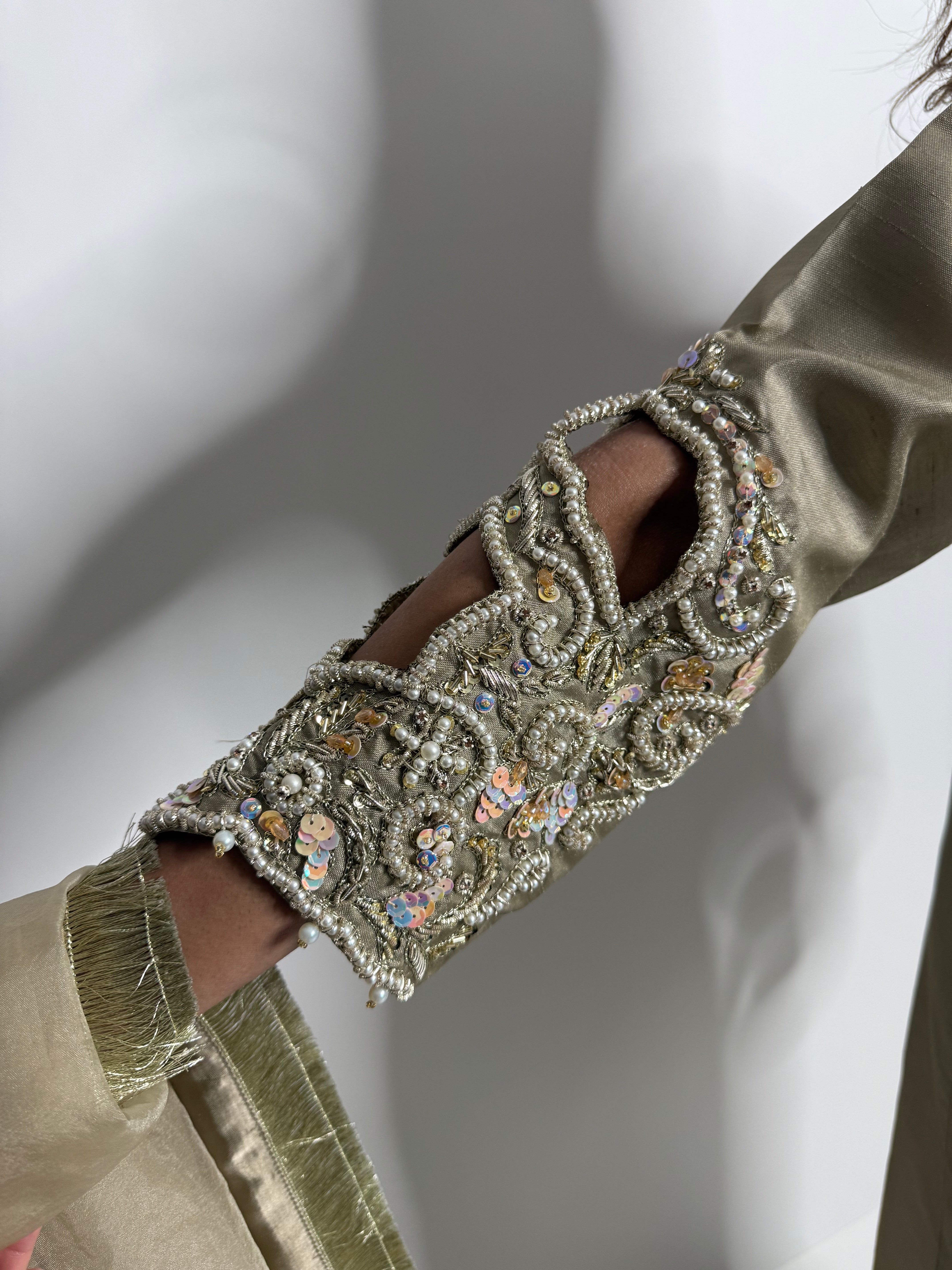 Antique Sage Raw Silk Three Piece Suit UK | The Belgravia Sage