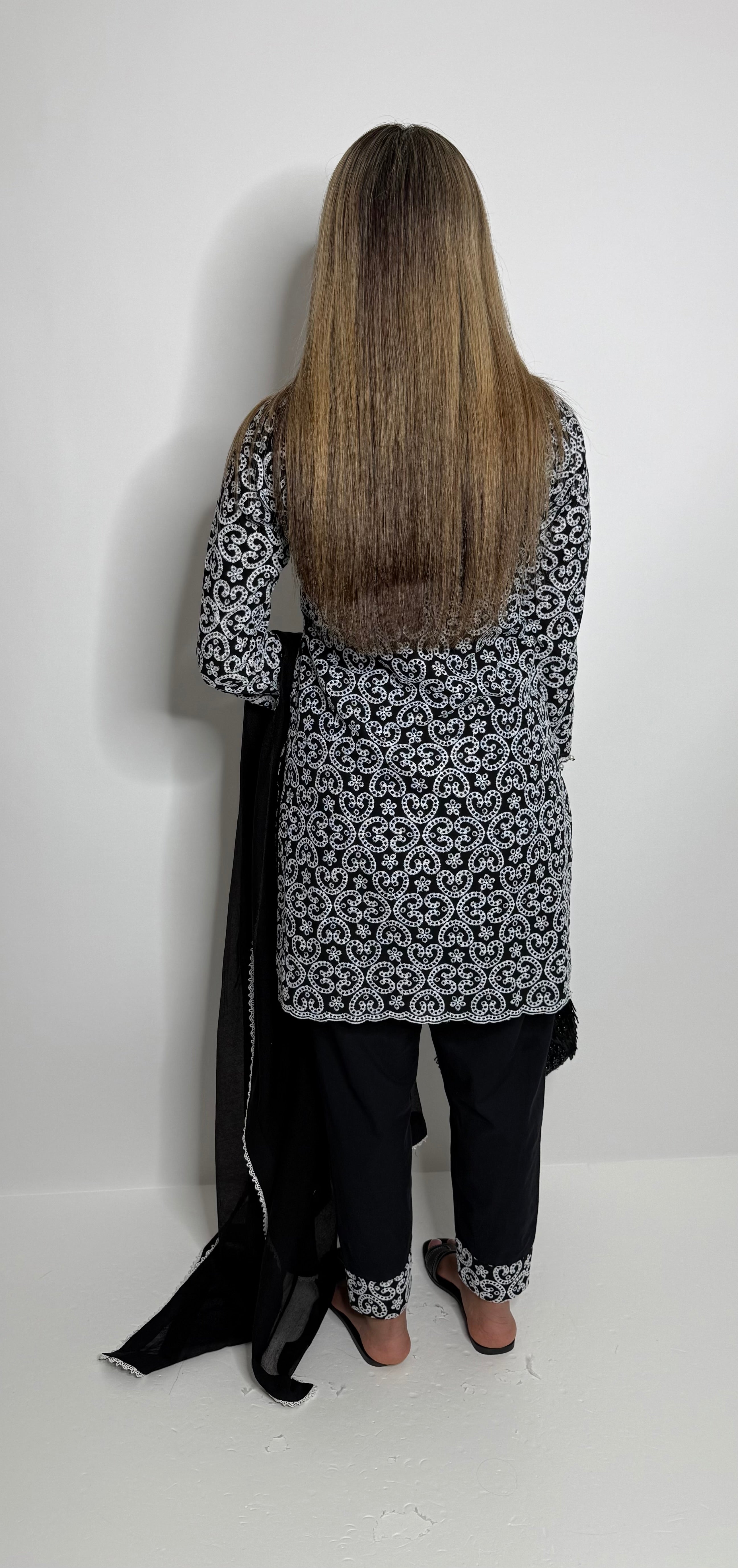 Noir Élise | Mono Casual Kameez 3 Piece Set