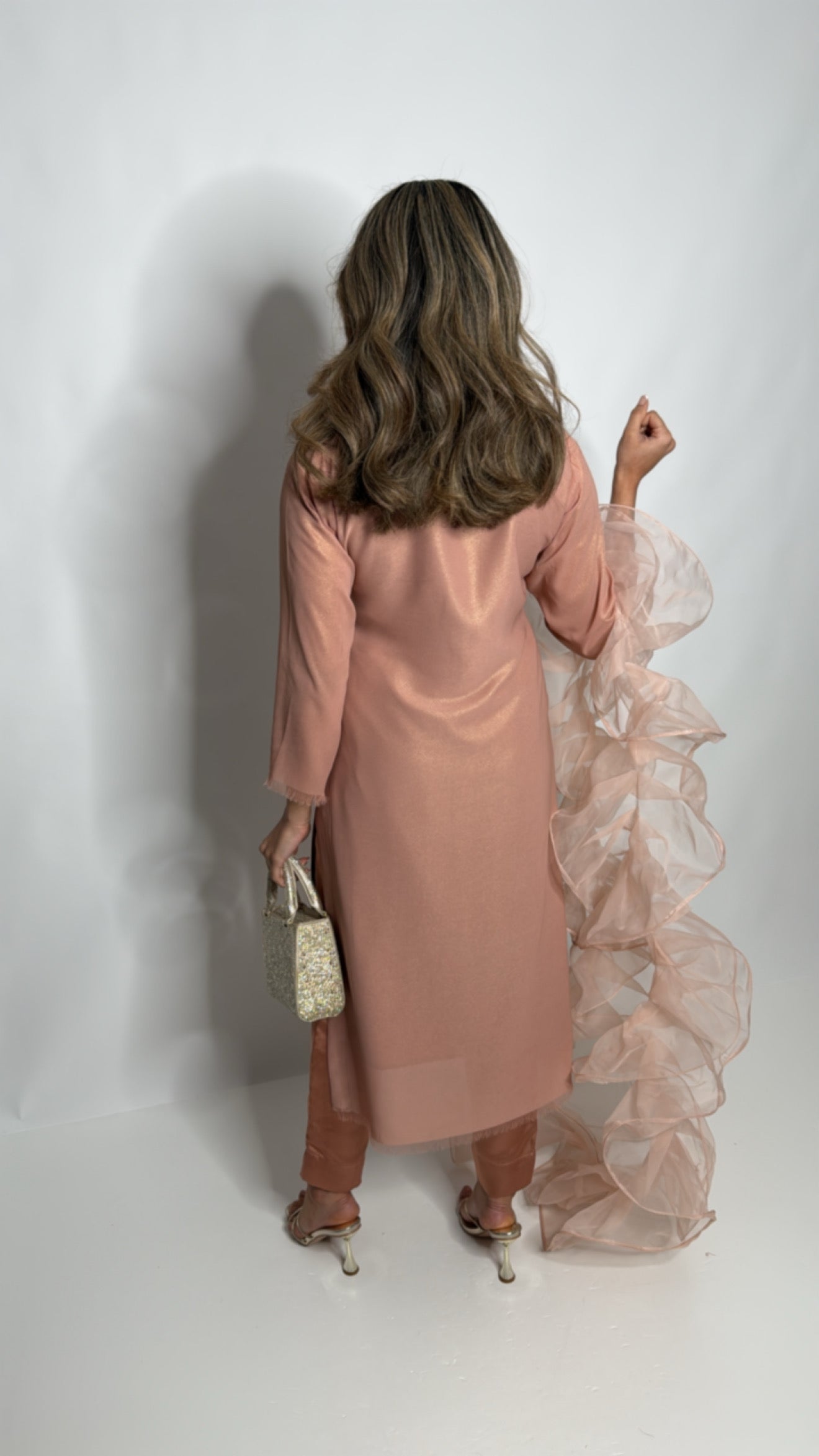Blush Shimmer Three Piece Suit UK | The Chelsea Rosé
