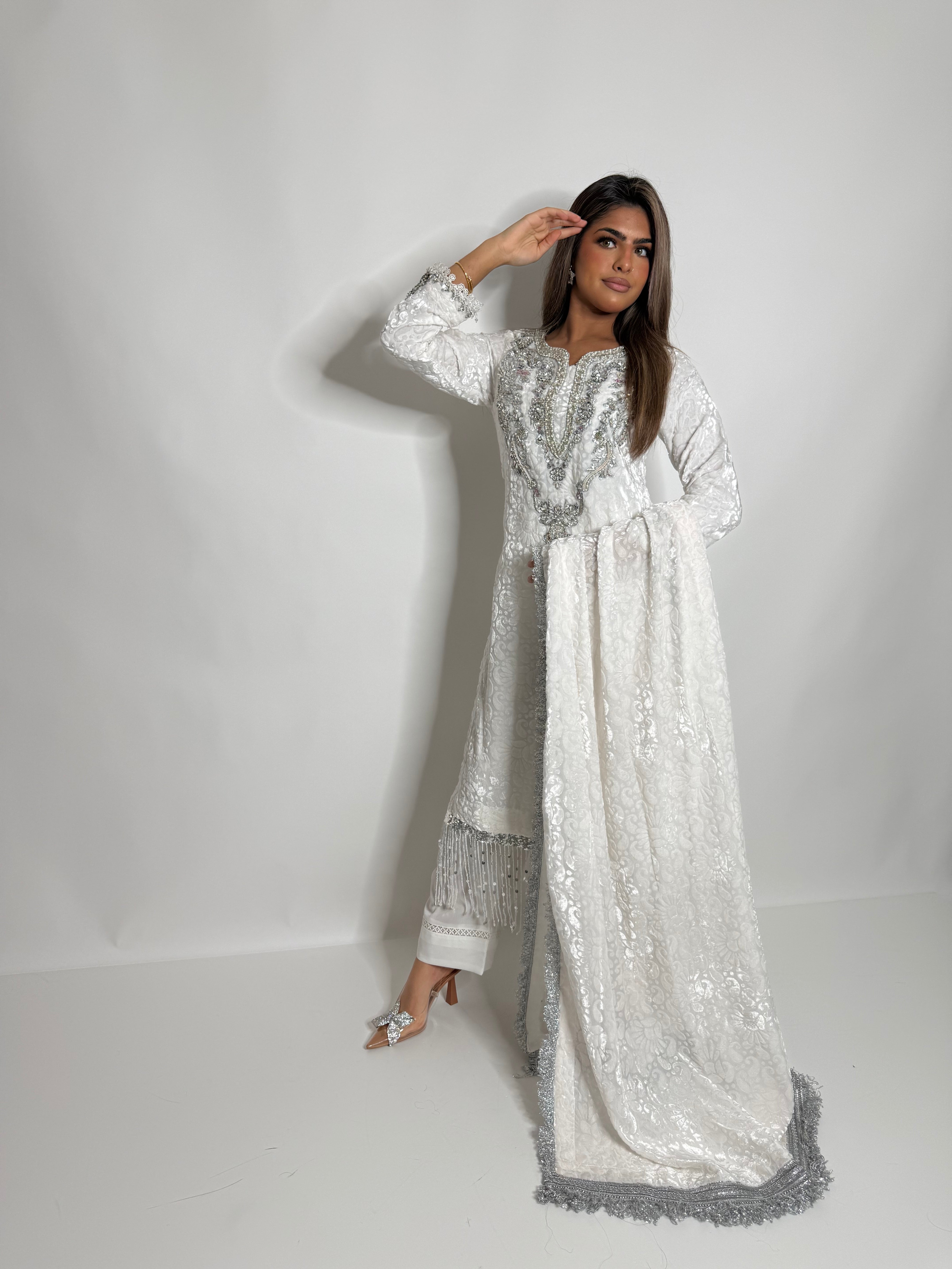 White Palachi Three Piece Suit UK | The Valmont