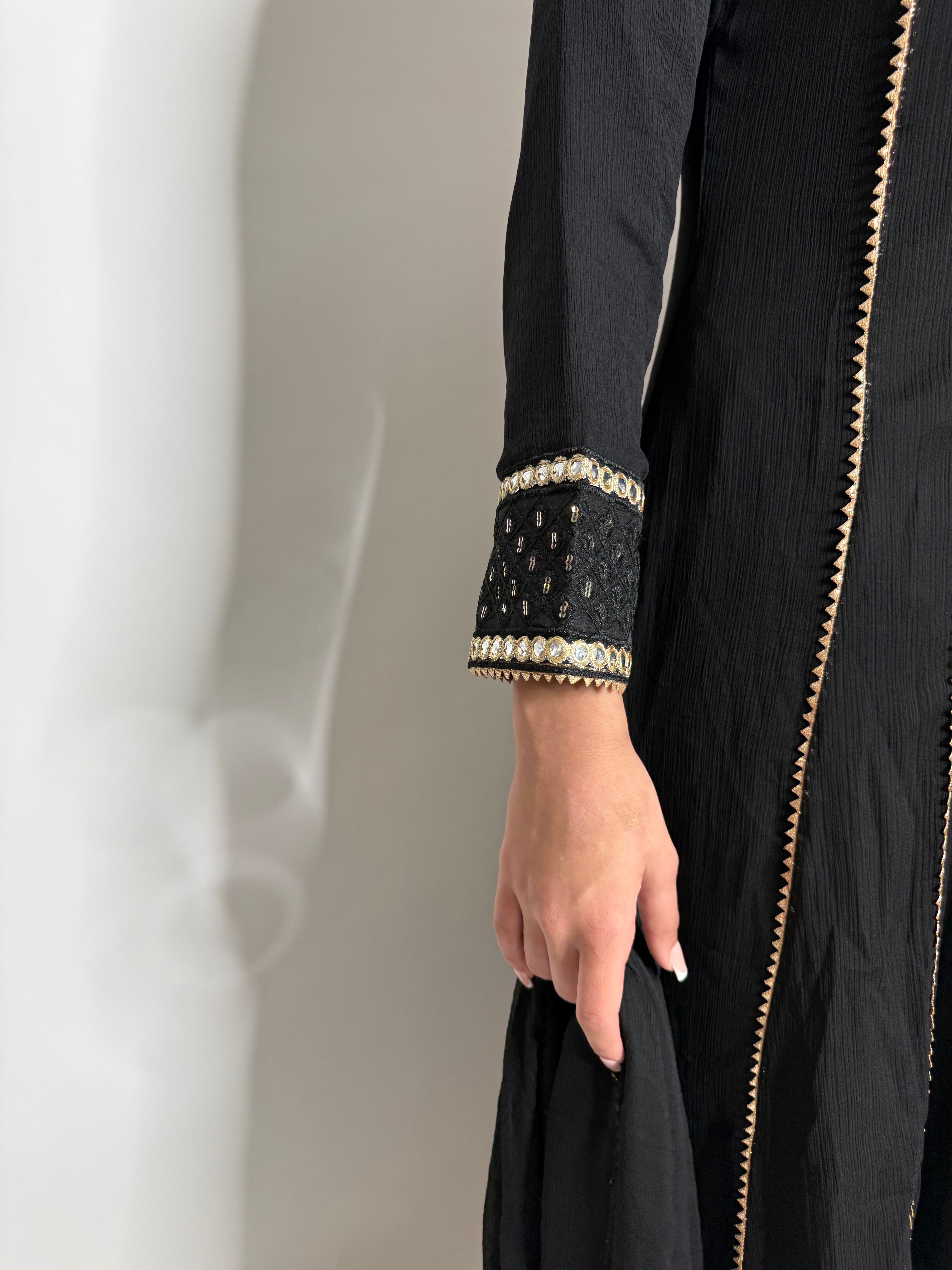 Noir Jahan | Luxury Pakistani Black & Gold Occasion Suit UK