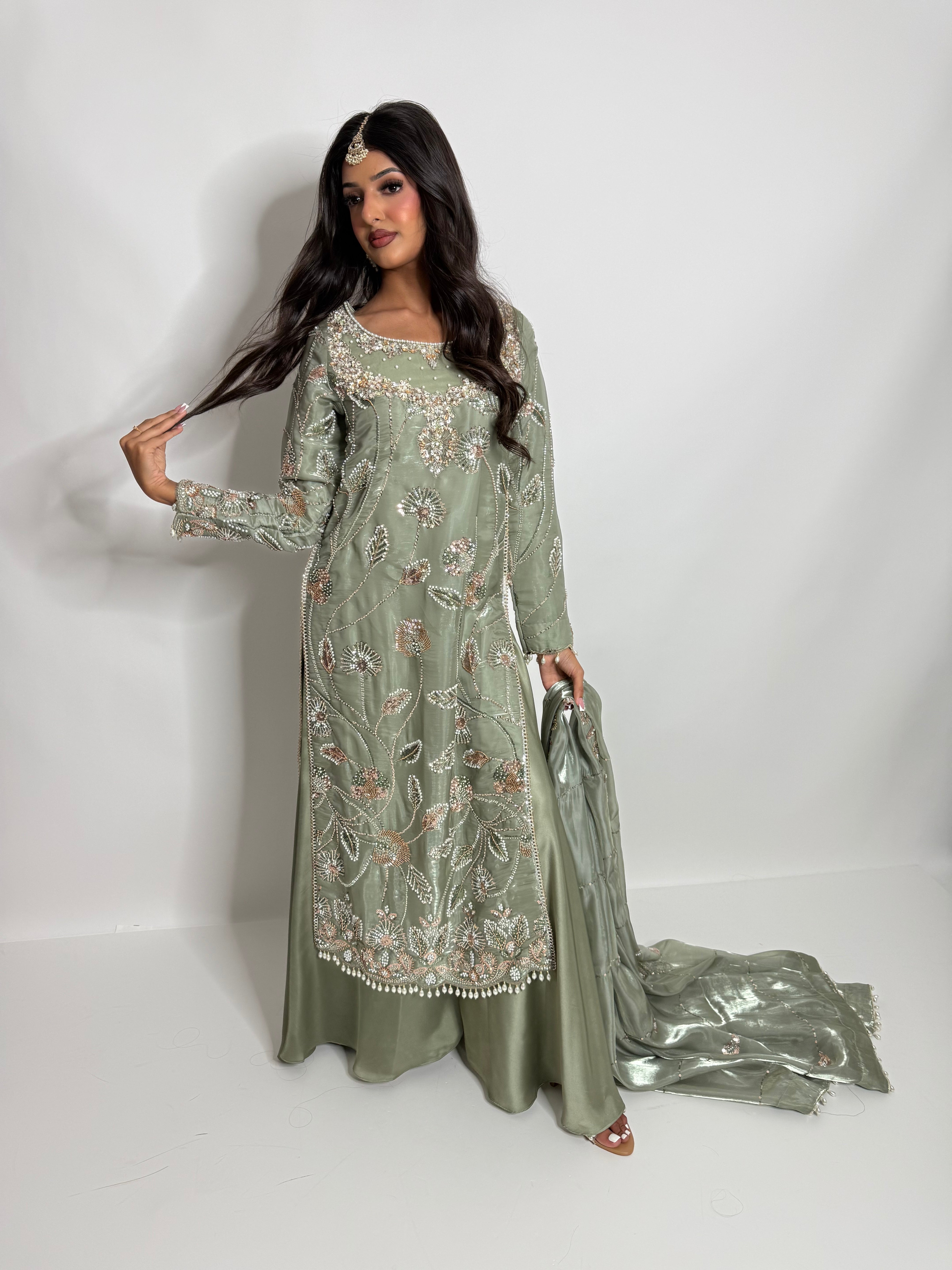 Mehrunisa | Luxury Pakistani Silk Sharara Suit UK