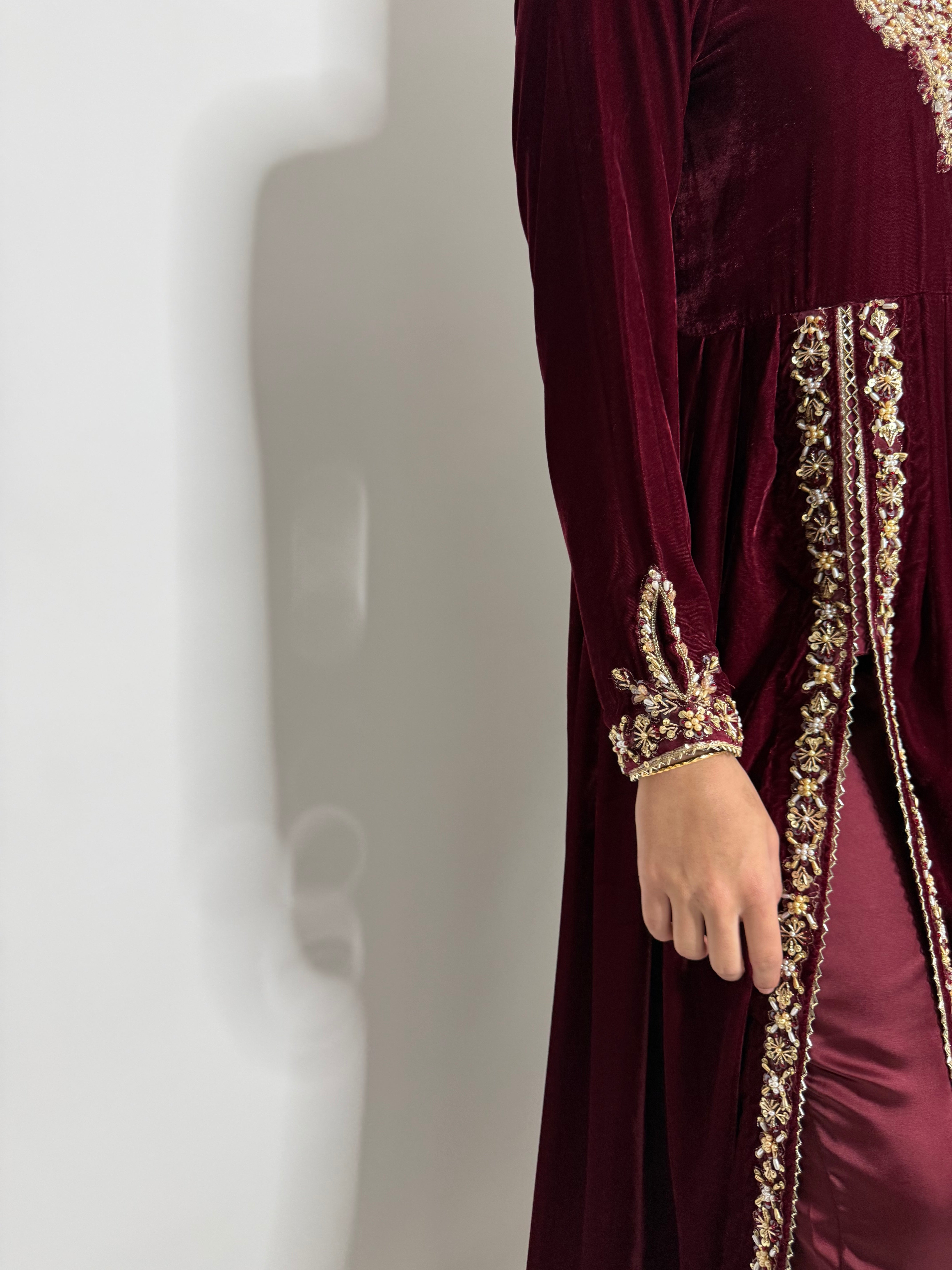 Imperial Garnet Velvet Dress UK | The Marcelline