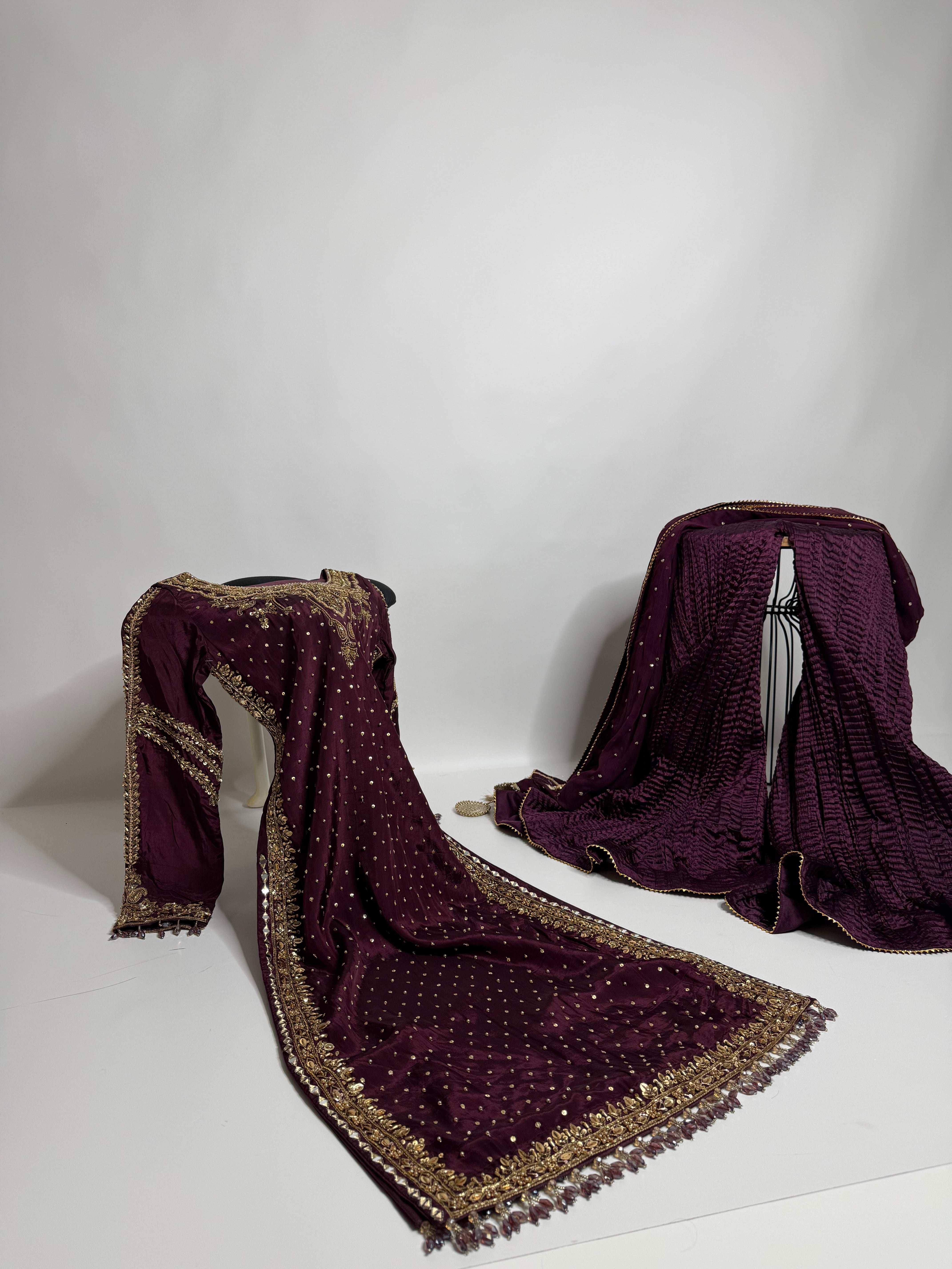 Molten Plum Silk Three Piece Suit UK | The Melora
