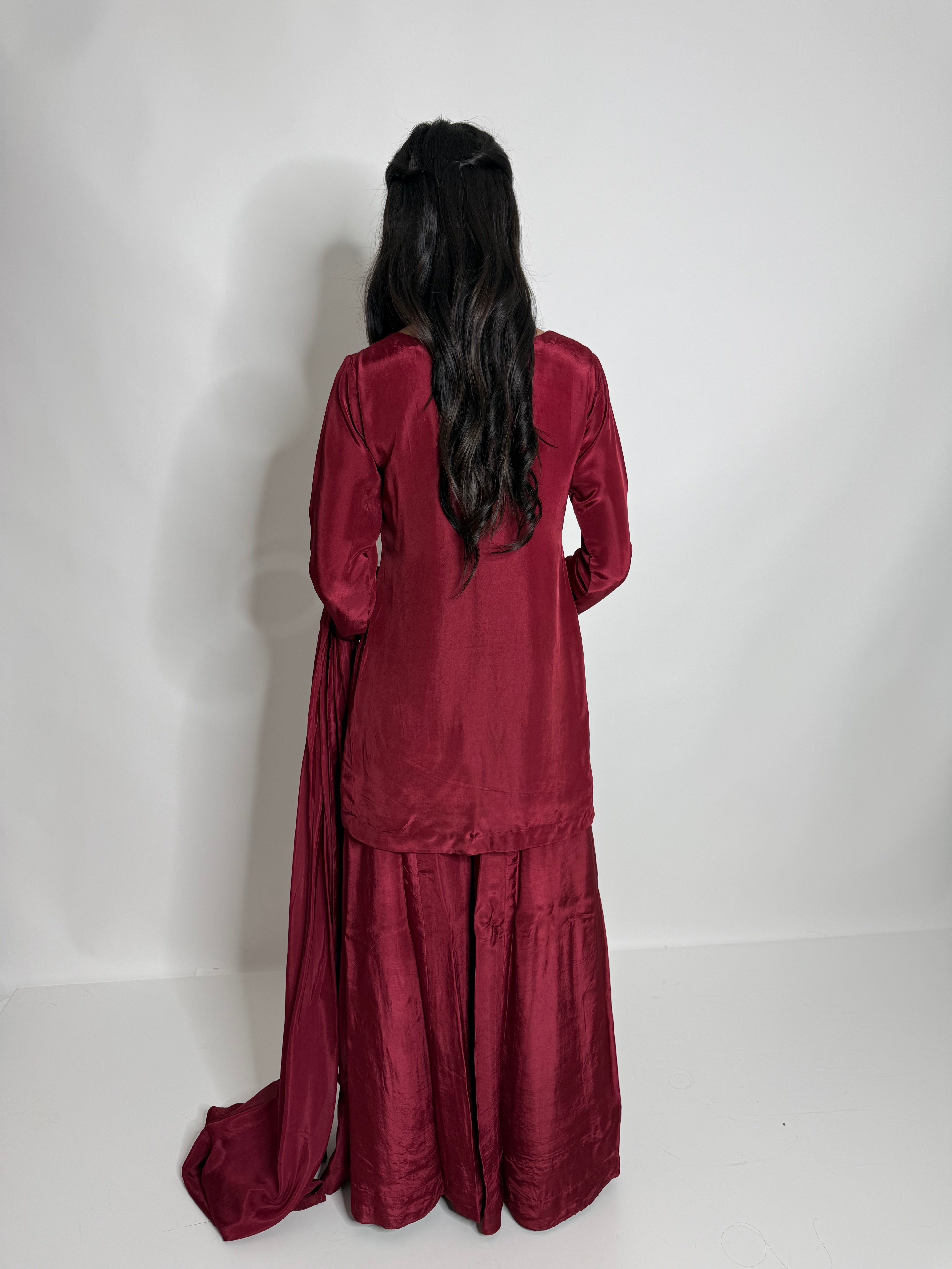 Zareen Rouge | Luxury Silk Pakistani Sharara Set