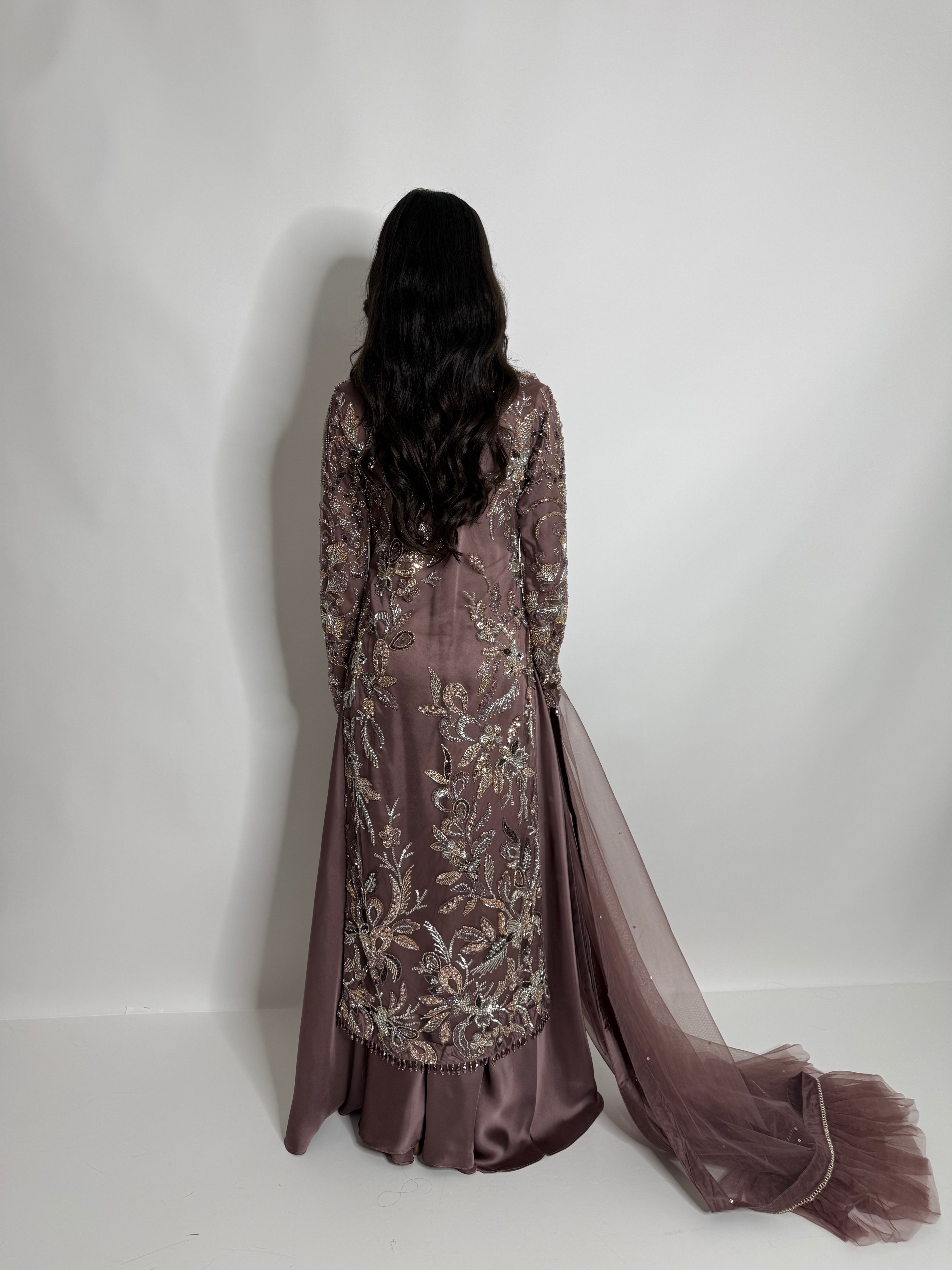 Noorzeba | Luxury Pakistani Cutdana Hand Embroidered Silk Sharara Suit UK | Wedding Guest, Eid & Party Wear