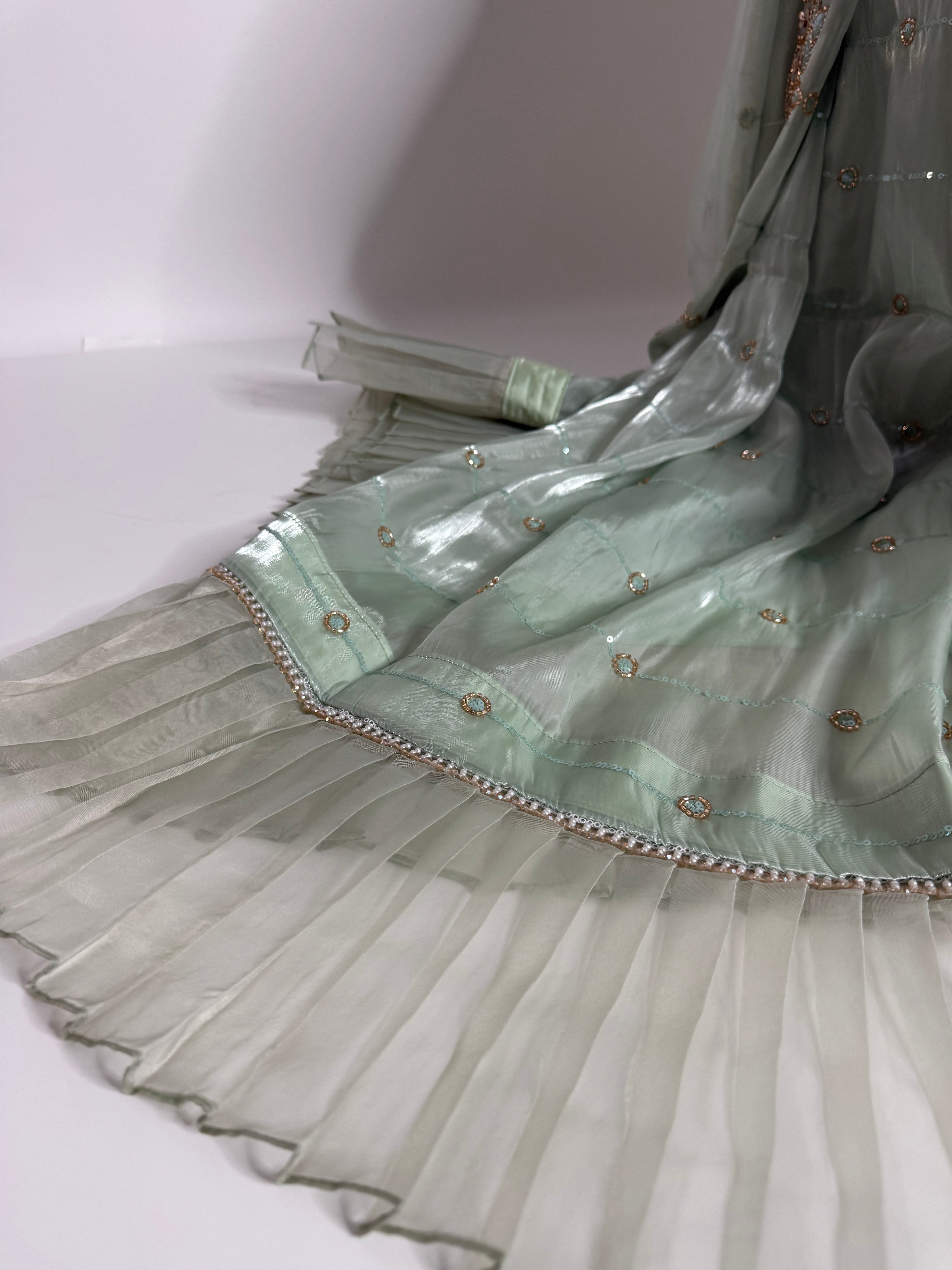 Zohra Opaline | Mint Embellished Pakistani Occasionwear Set