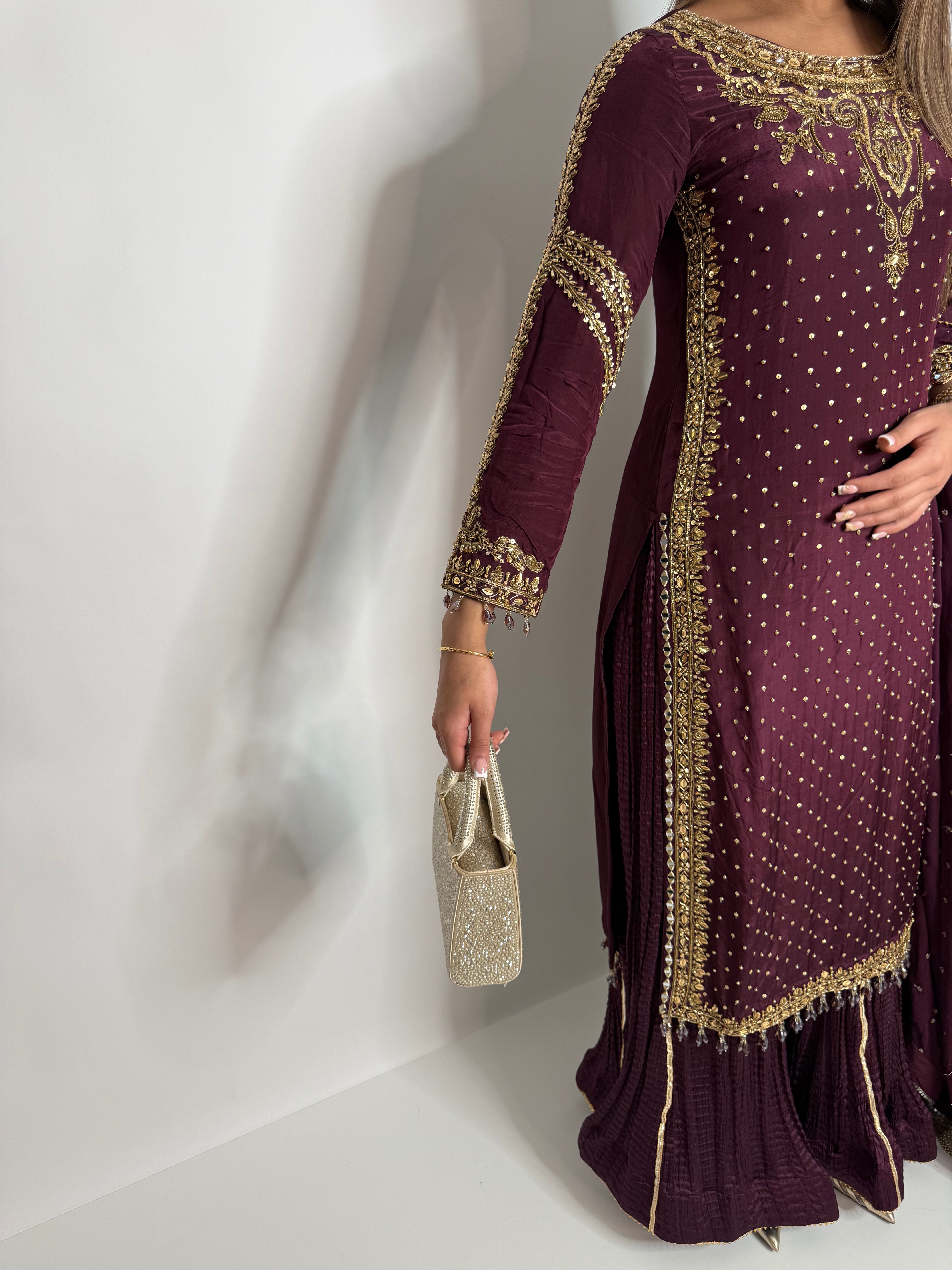 Molten Plum Silk Three Piece Suit UK | The Melora