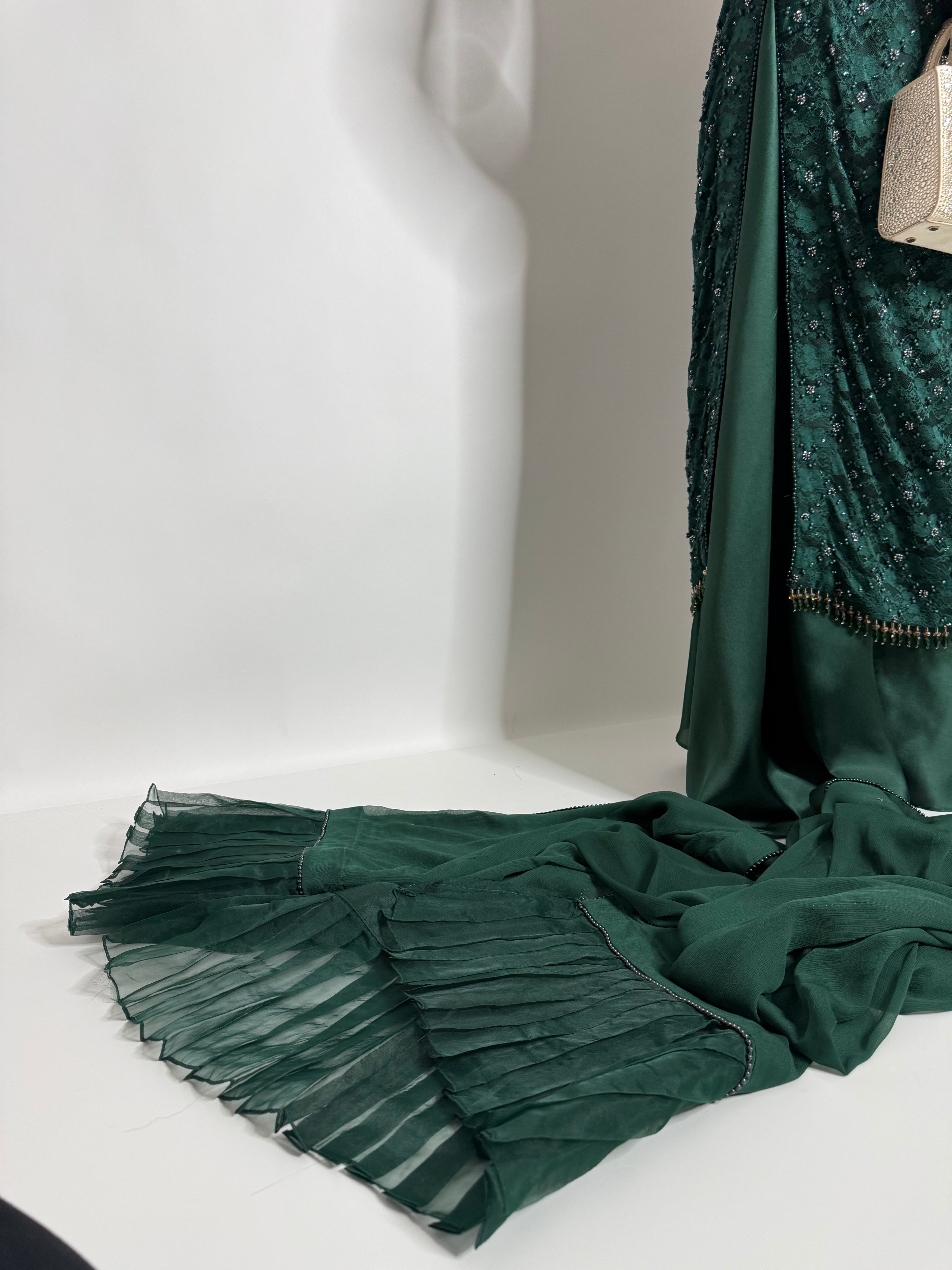 Emerald Pearl Crochet Three Piece Suit UK | The Bellagio