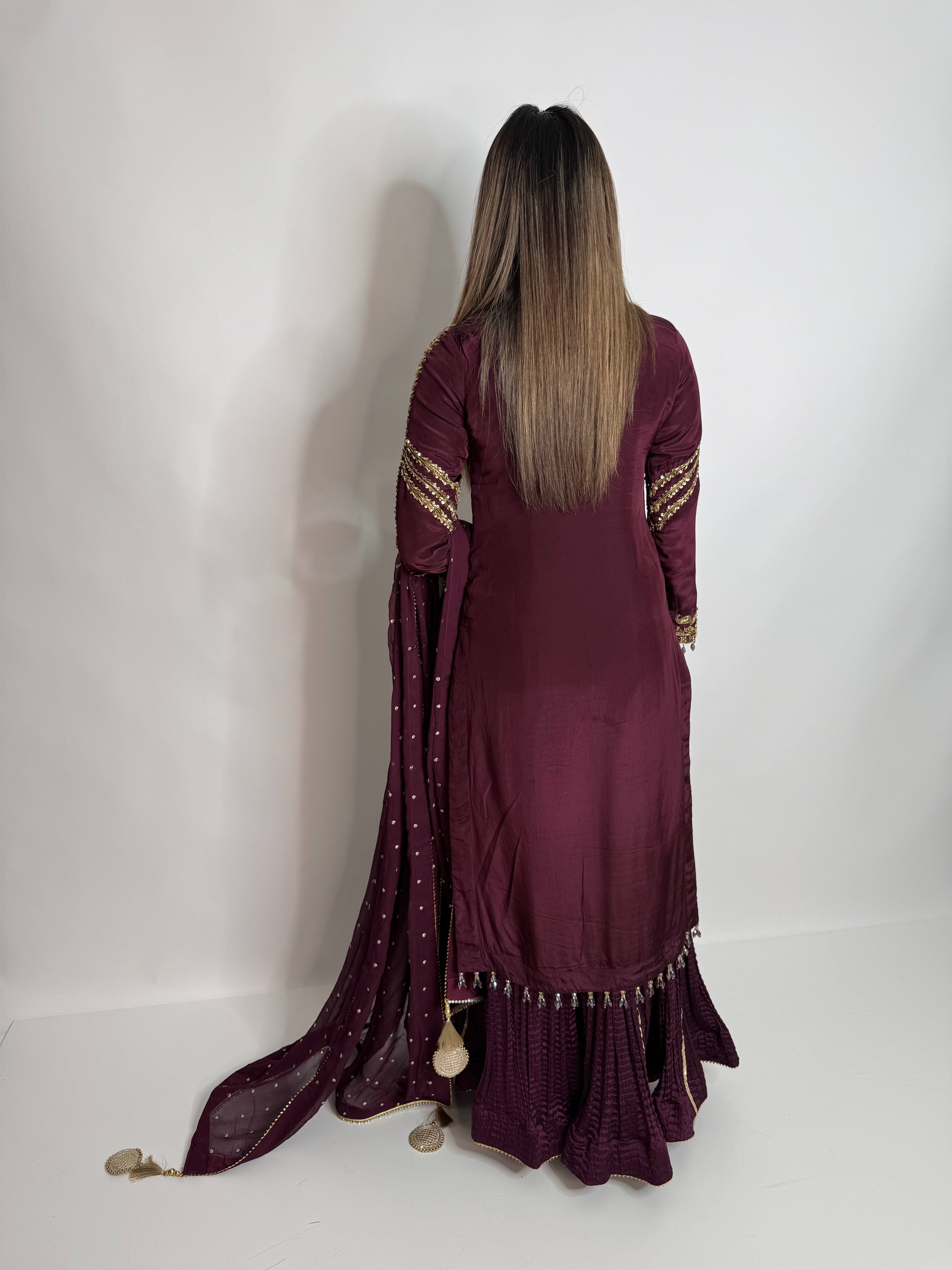 Molten Plum Silk Three Piece Suit UK | The Melora