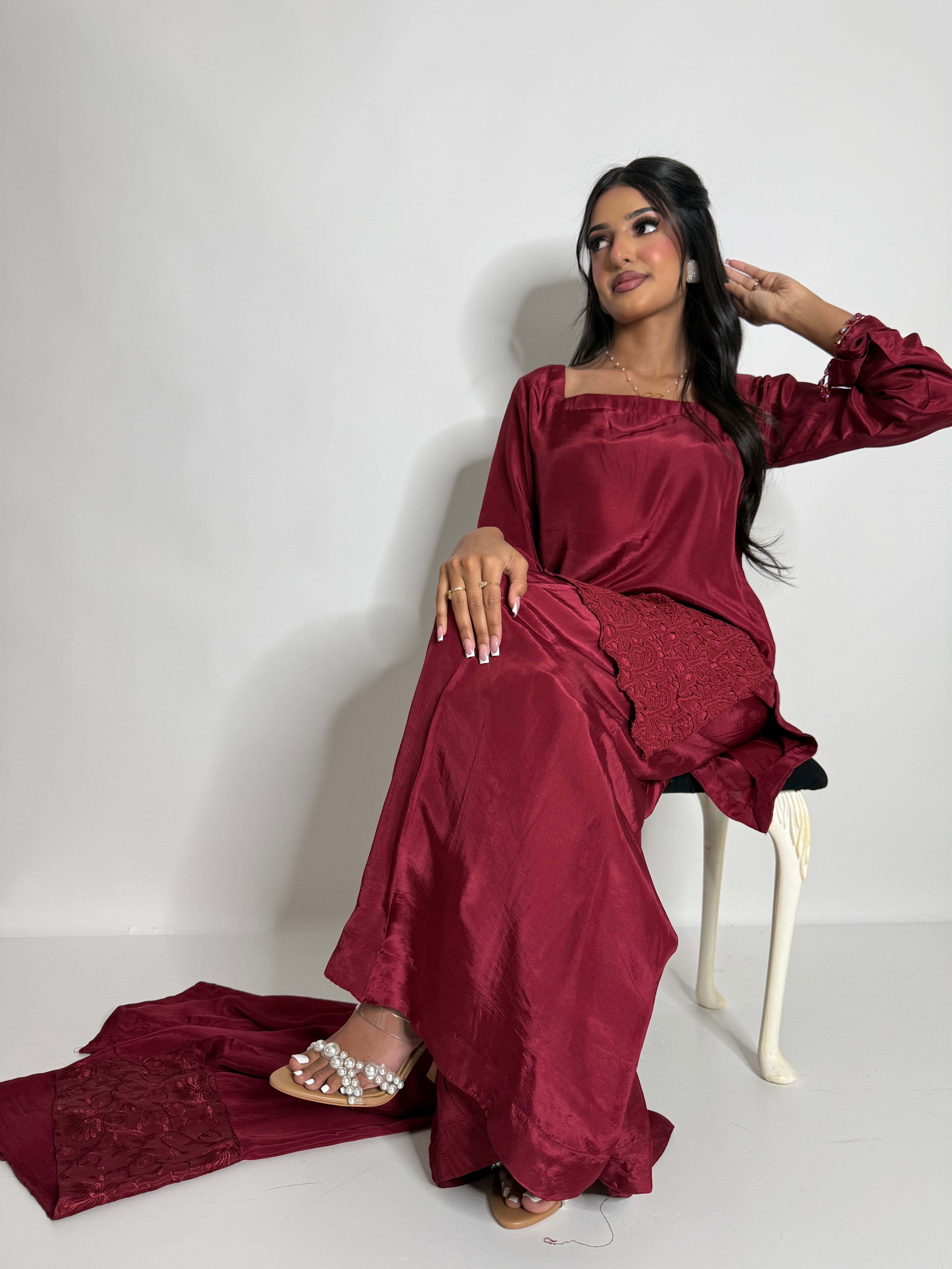 Zareen Rouge | Luxury Silk Pakistani Sharara Set