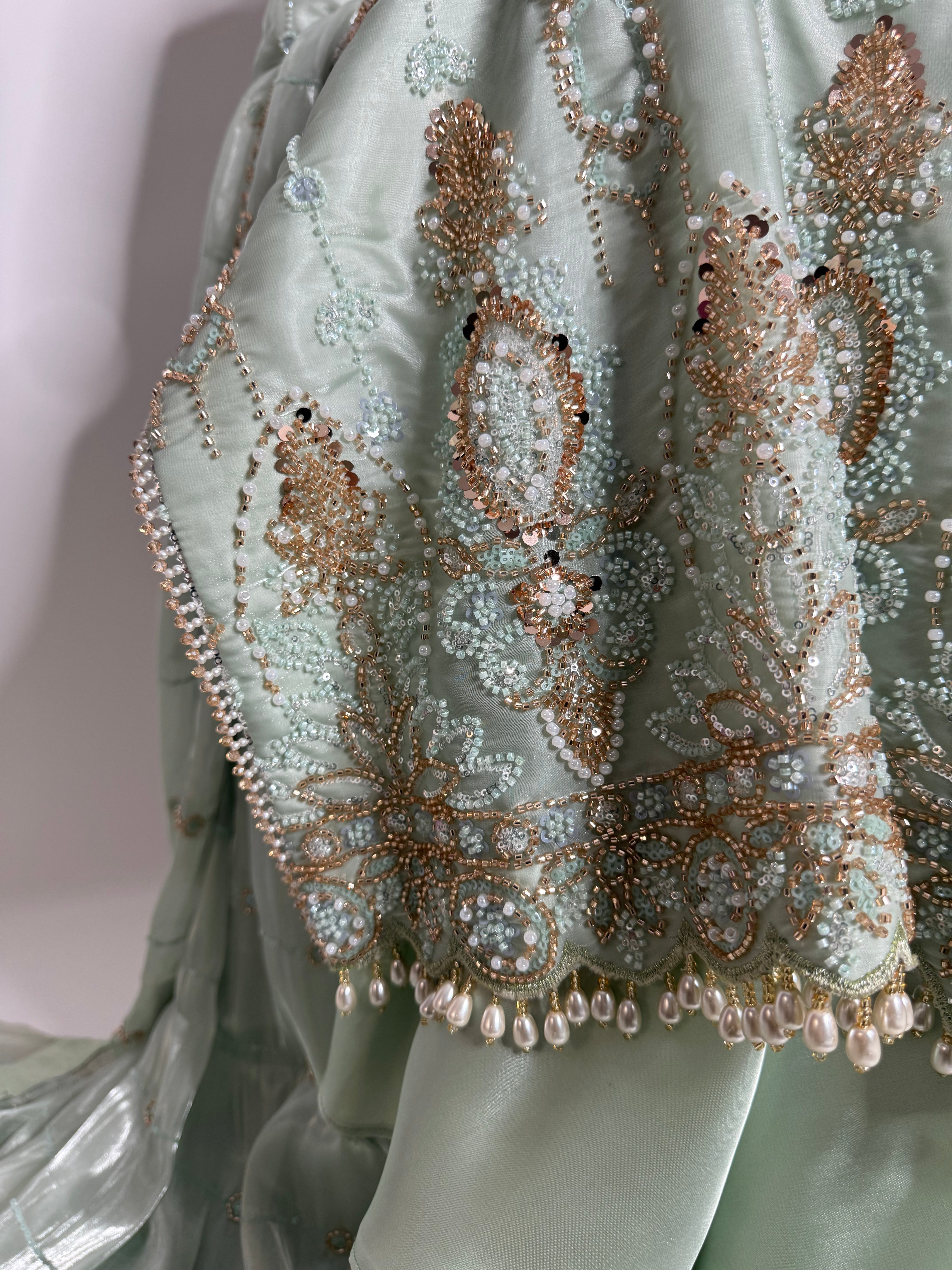 Zohra Opaline | Mint Embellished Pakistani Occasionwear Set
