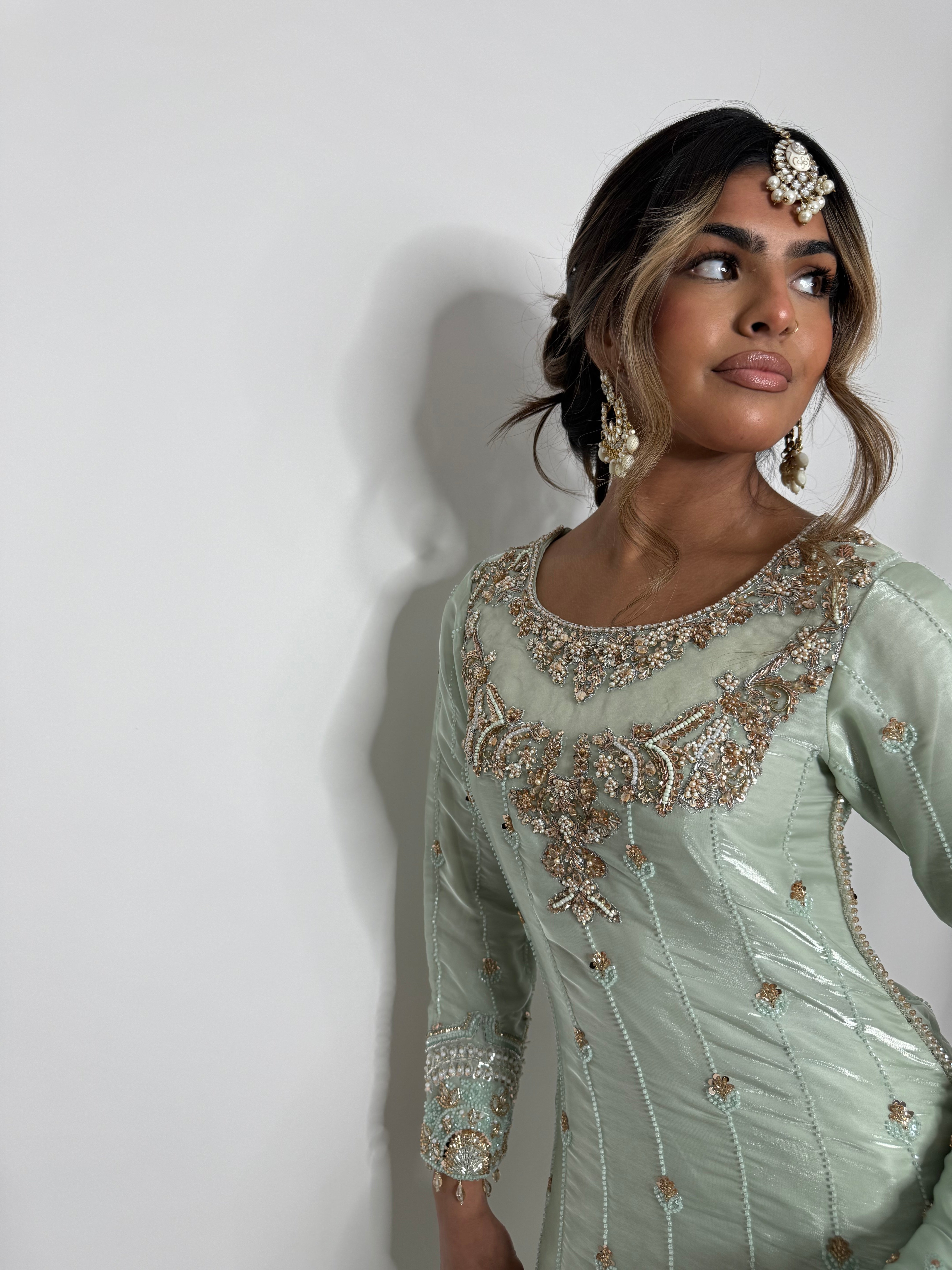 SILK CUTDANA EMBROIDERED SHARARA SUIT UK | THE ALTHEA NOORÉ
