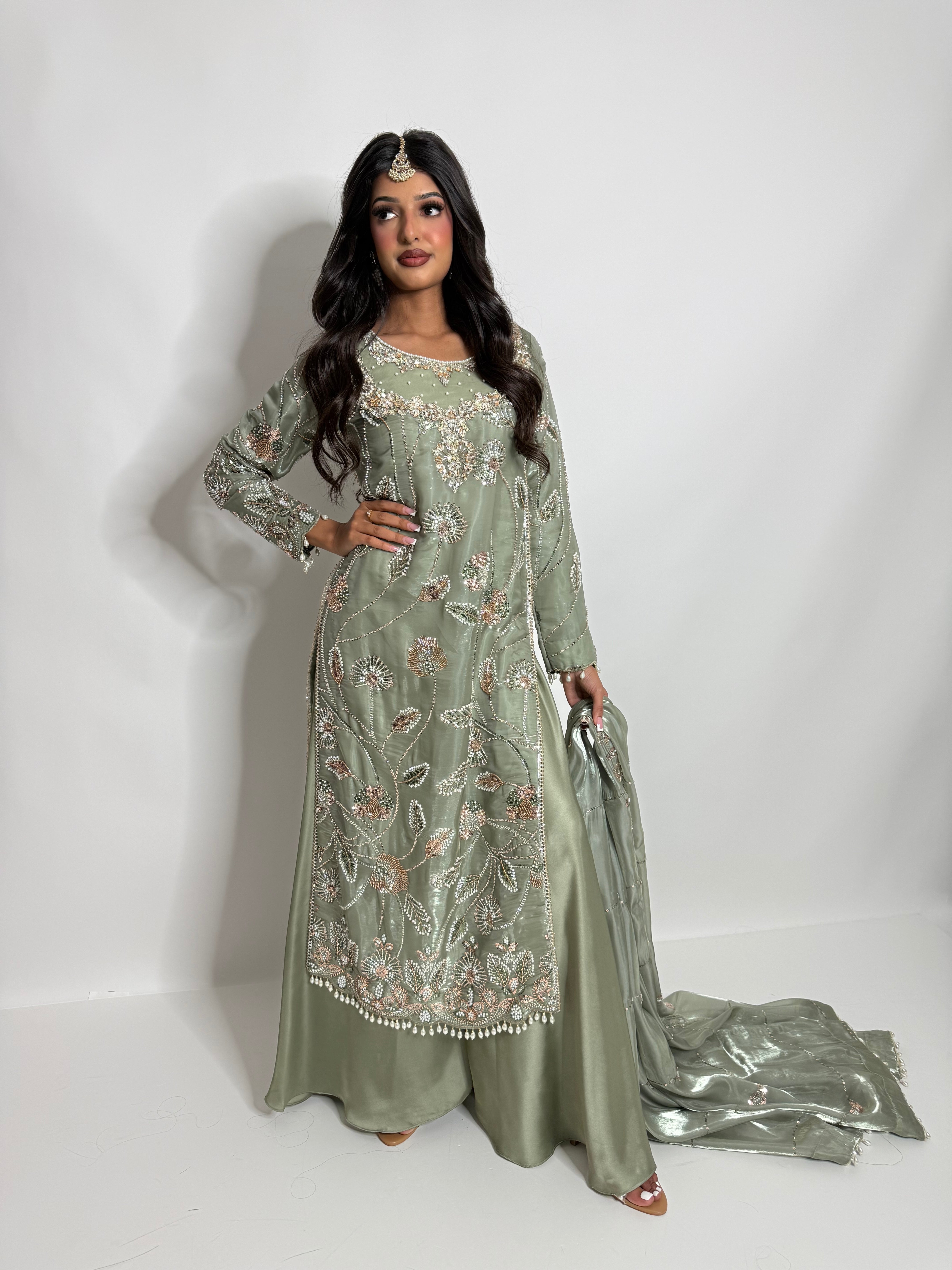 Mehrunisa | Luxury Pakistani Silk Sharara Suit UK