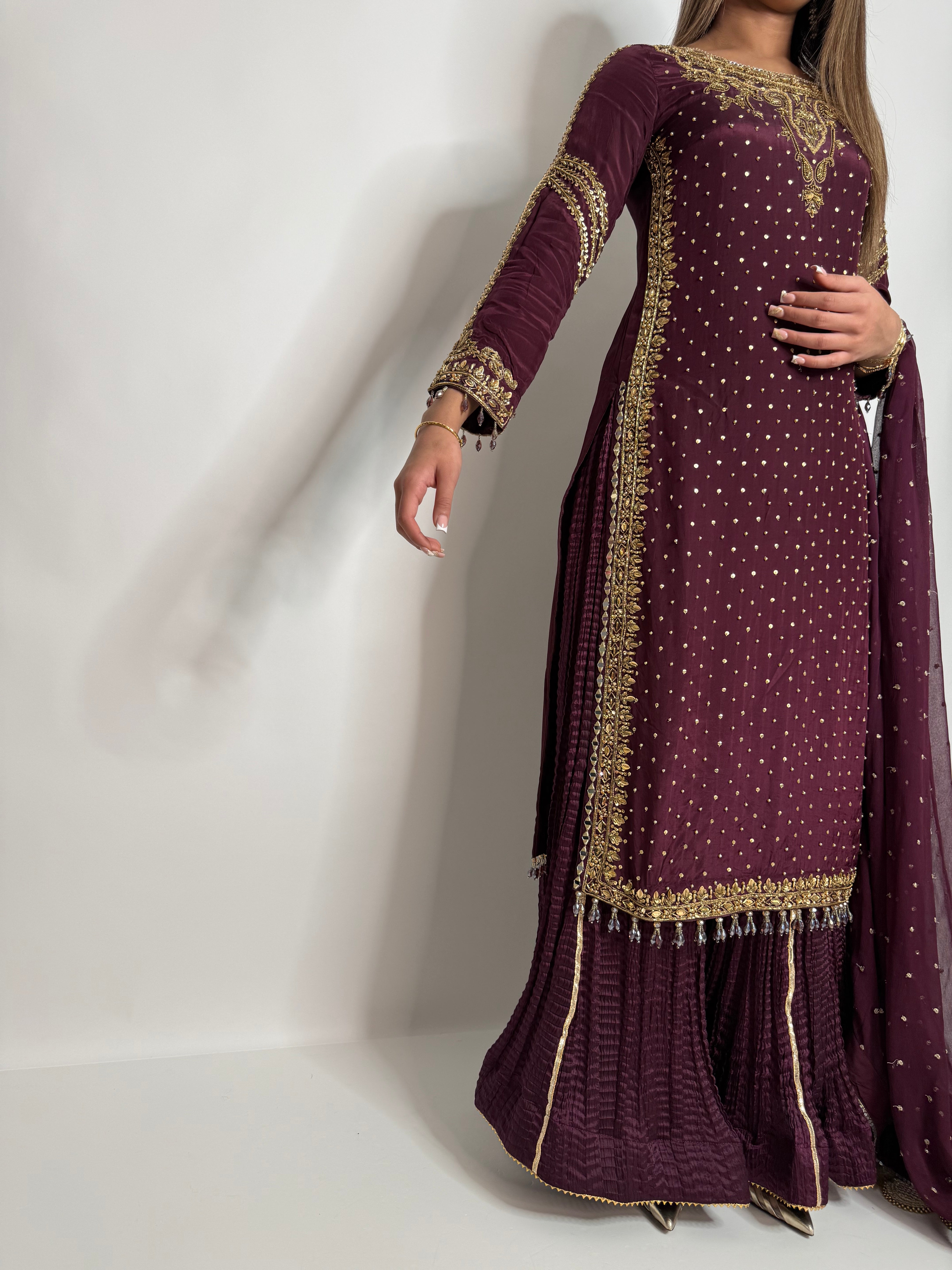 Molten Plum Silk Three Piece Suit UK | The Melora
