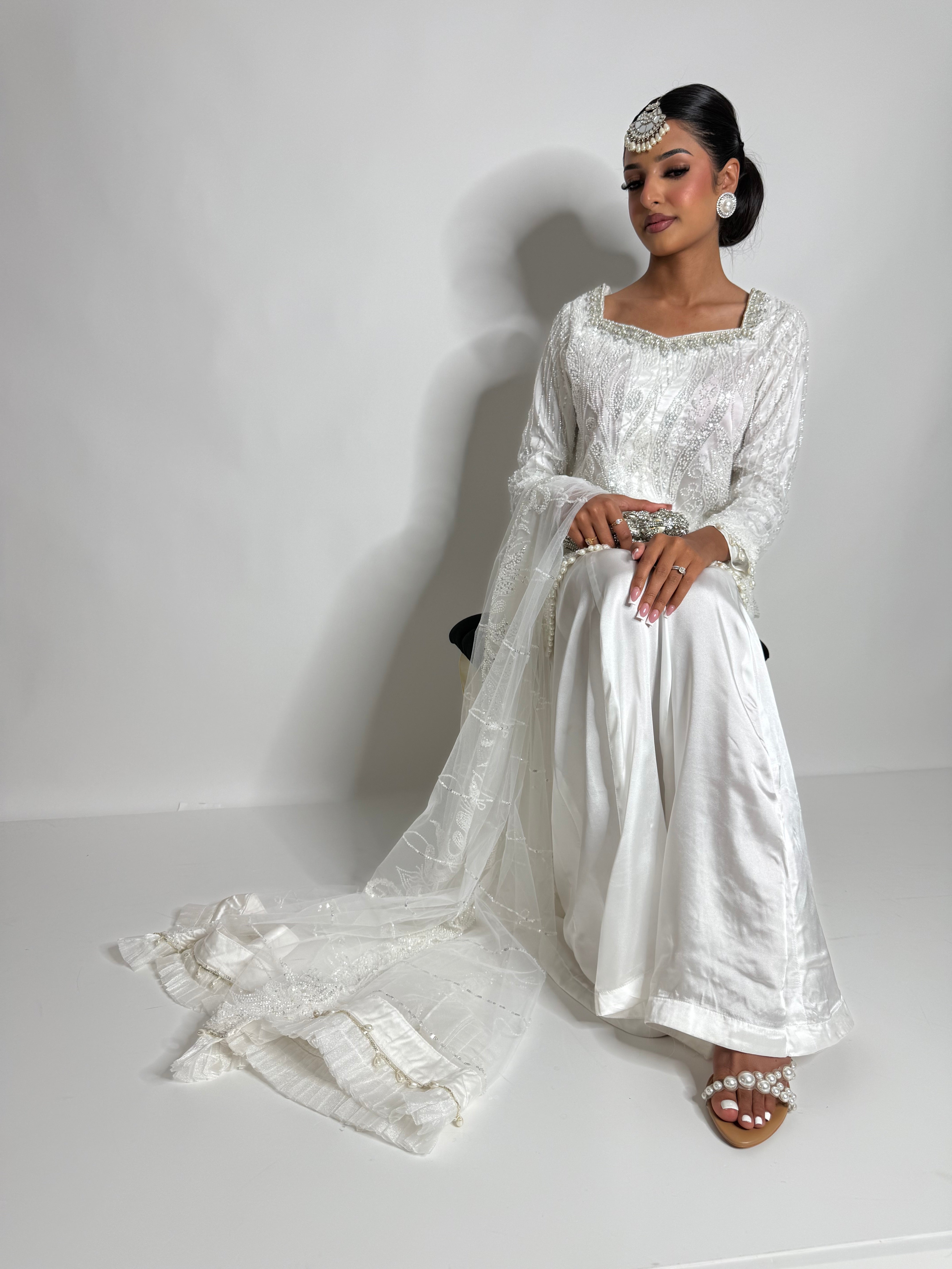 Nooré Ivory | Luxury Cutdana Sharara Set
