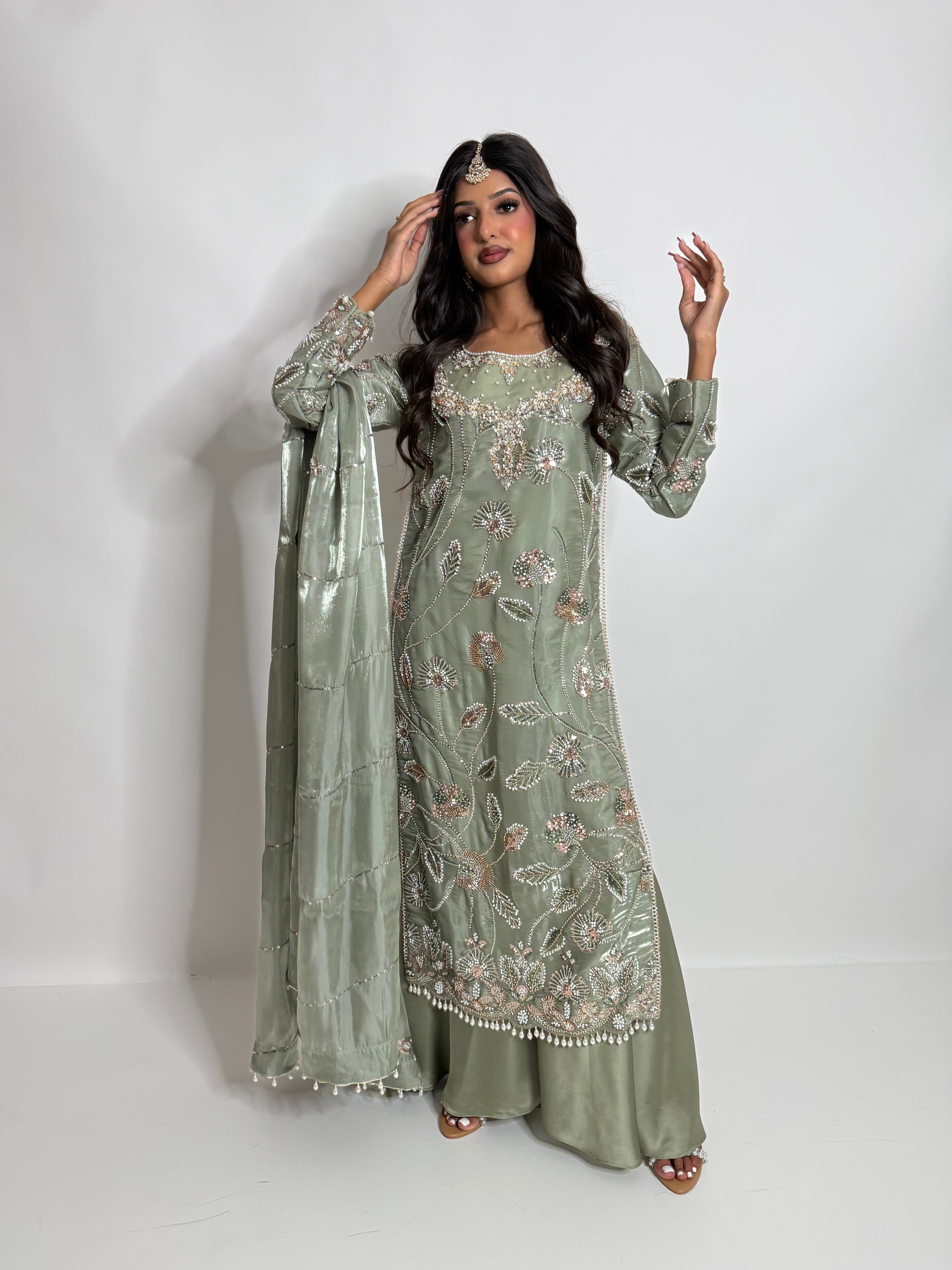 Mehrunisa | Luxury Pakistani Silk Sharara Suit UK