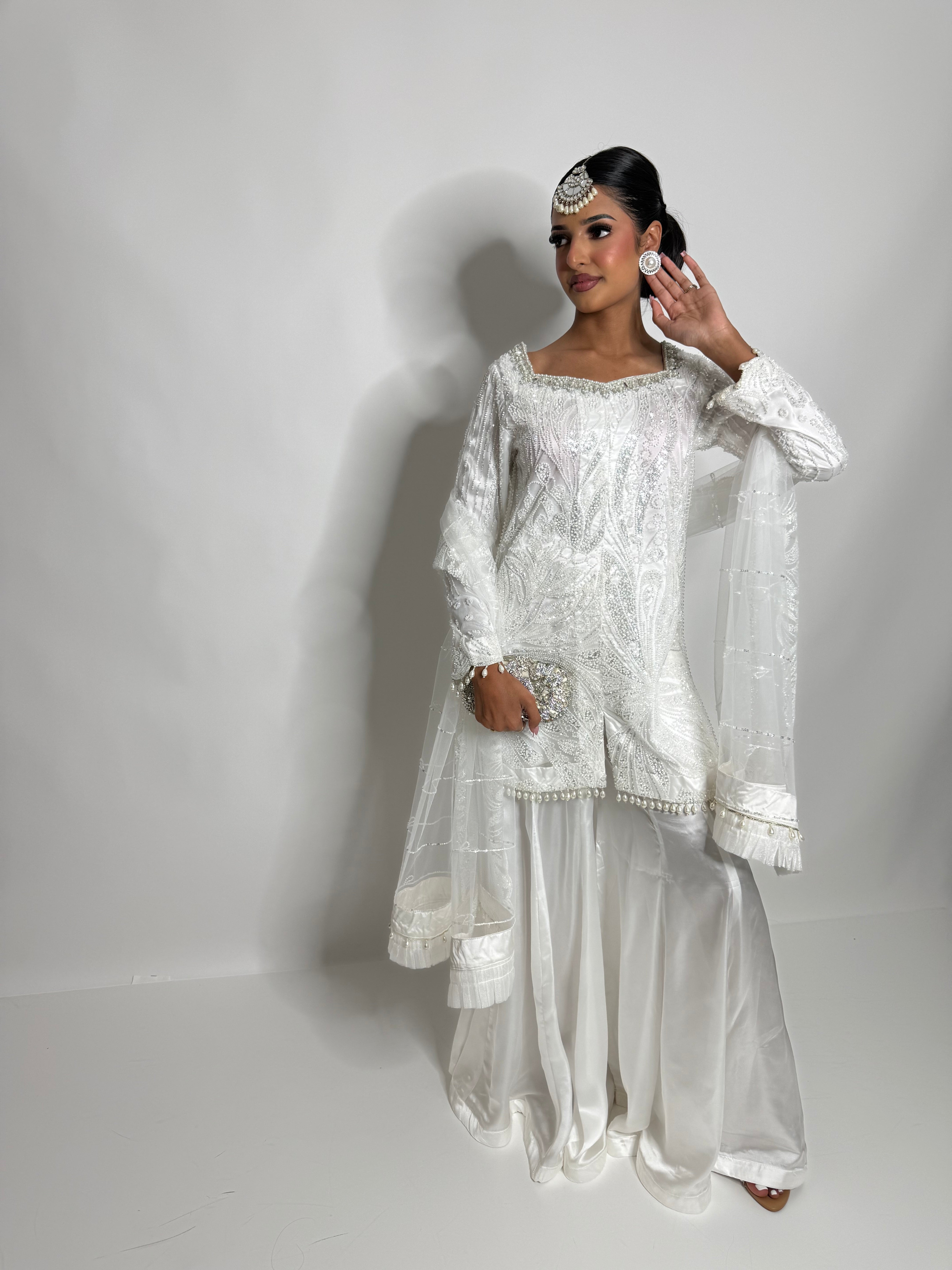 Nooré Ivory | Luxury Cutdana Sharara Set