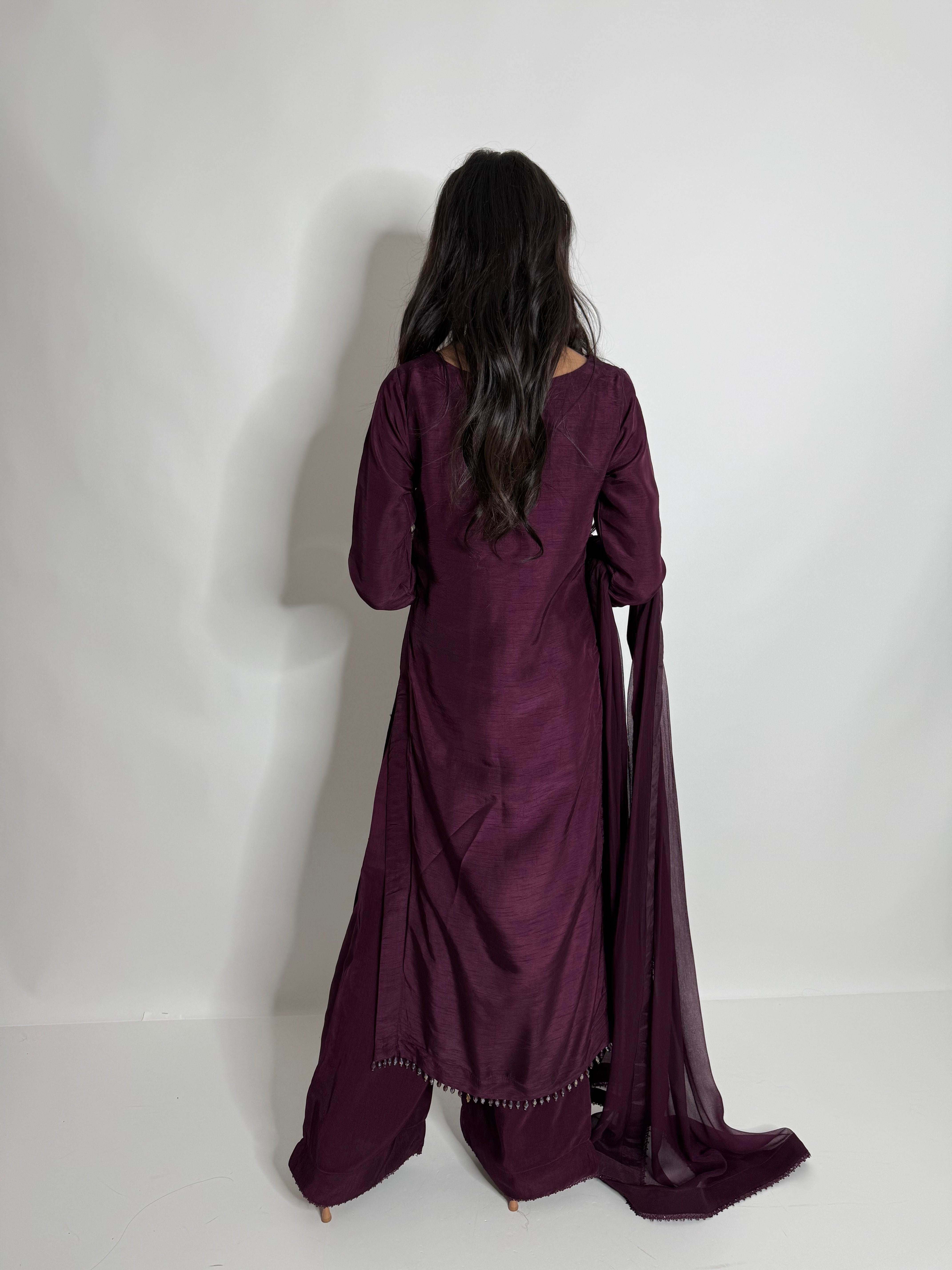 Nooré Aubergine | Luxury Plum Embellished Pakistani Occasionwear