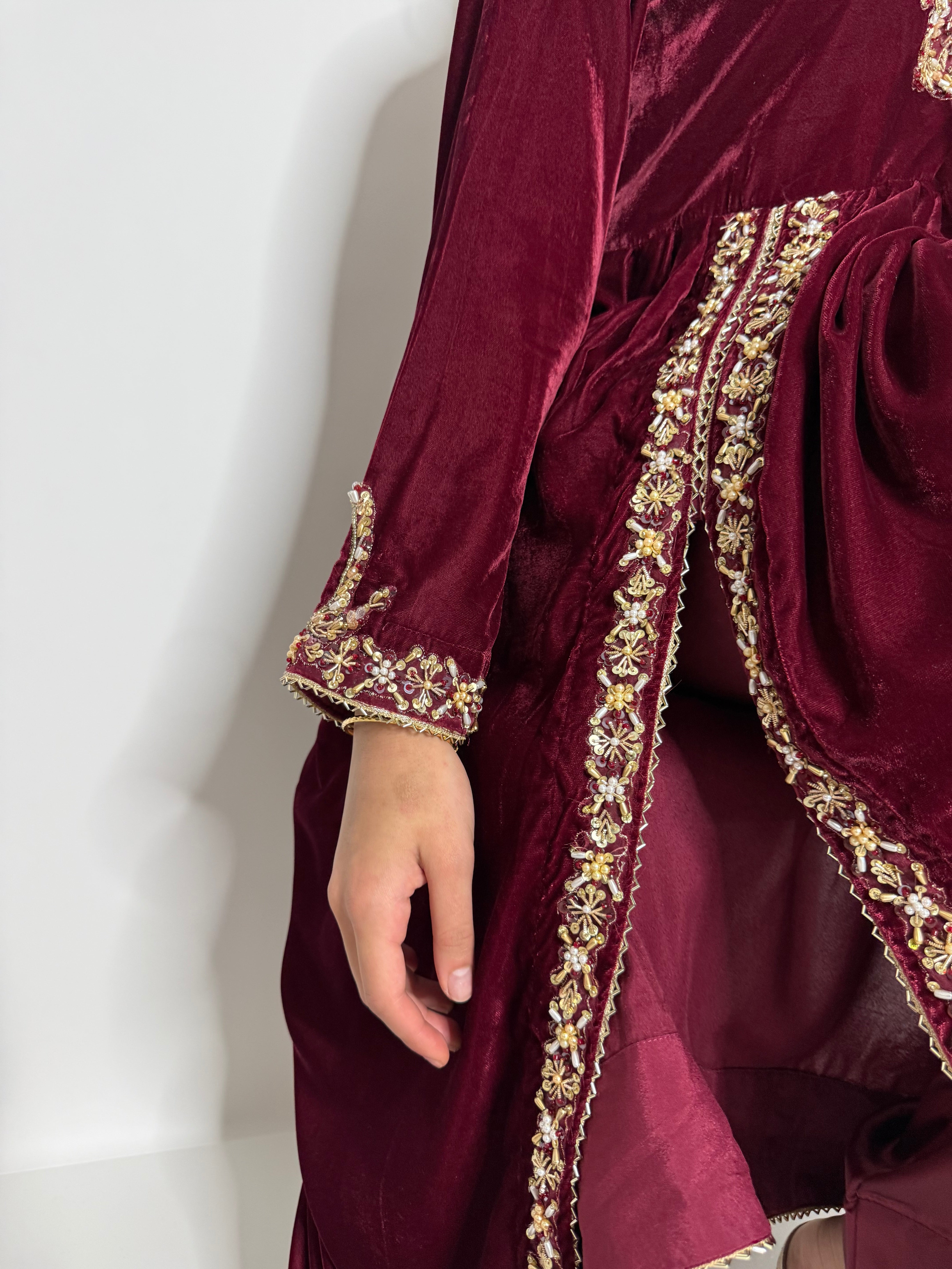Imperial Garnet Velvet Dress UK | The Marcelline