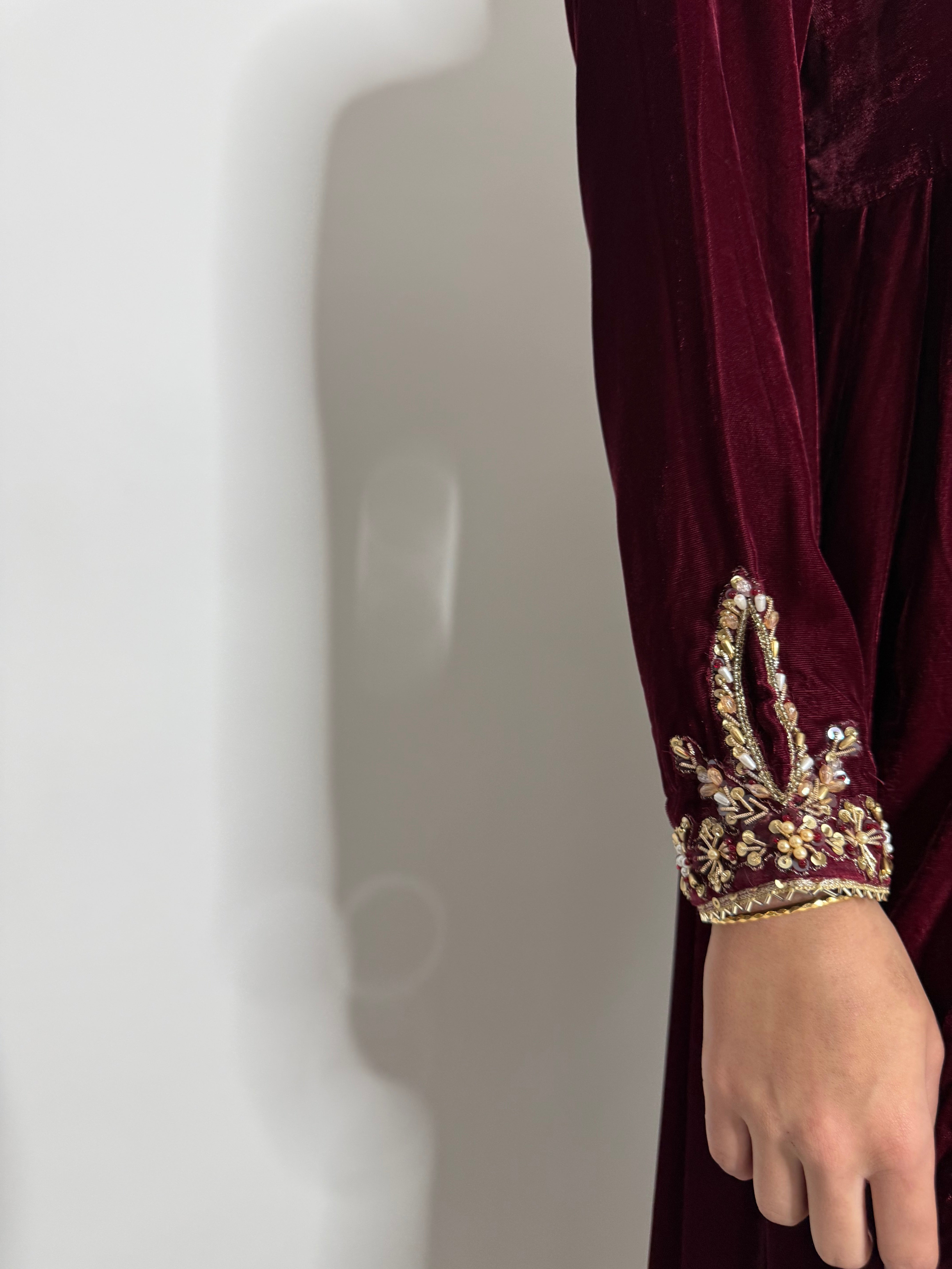 Imperial Garnet Velvet Dress UK | The Marcelline
