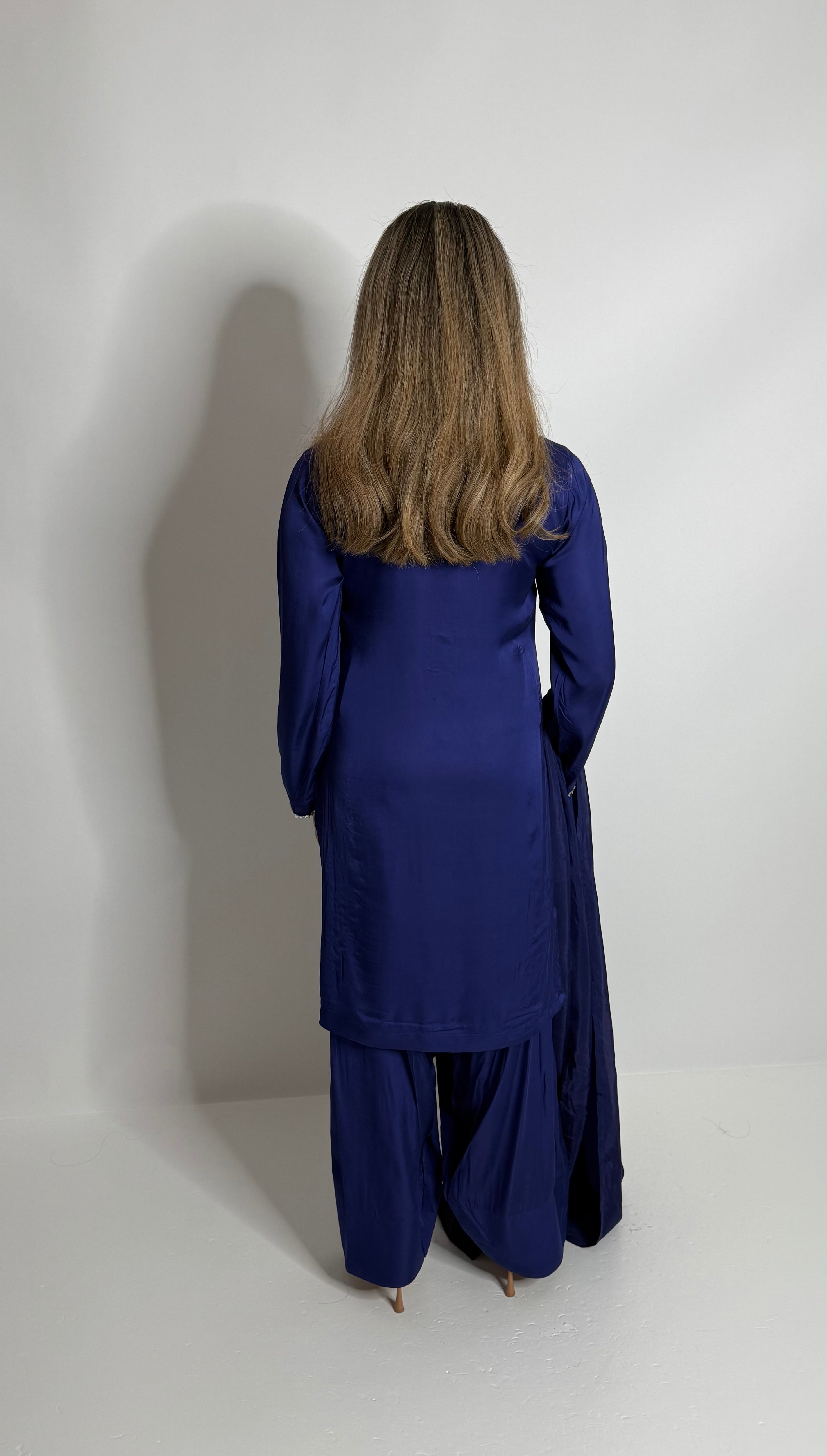 Royal Blue Silk Farshi Three Piece Suit UK | The Kensington Sapphire