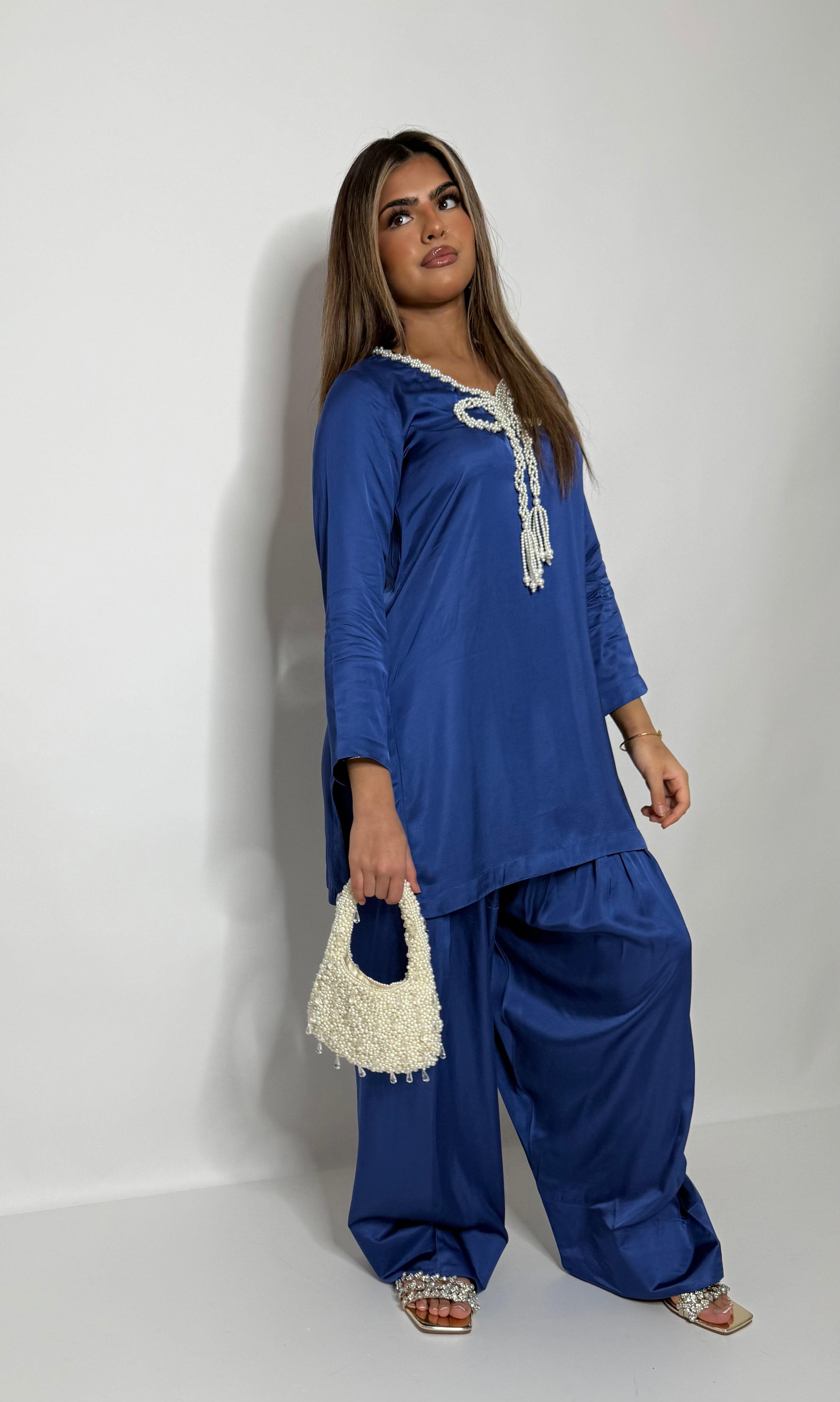 The Notting Hill Bow | Silk Farshi Three Piece