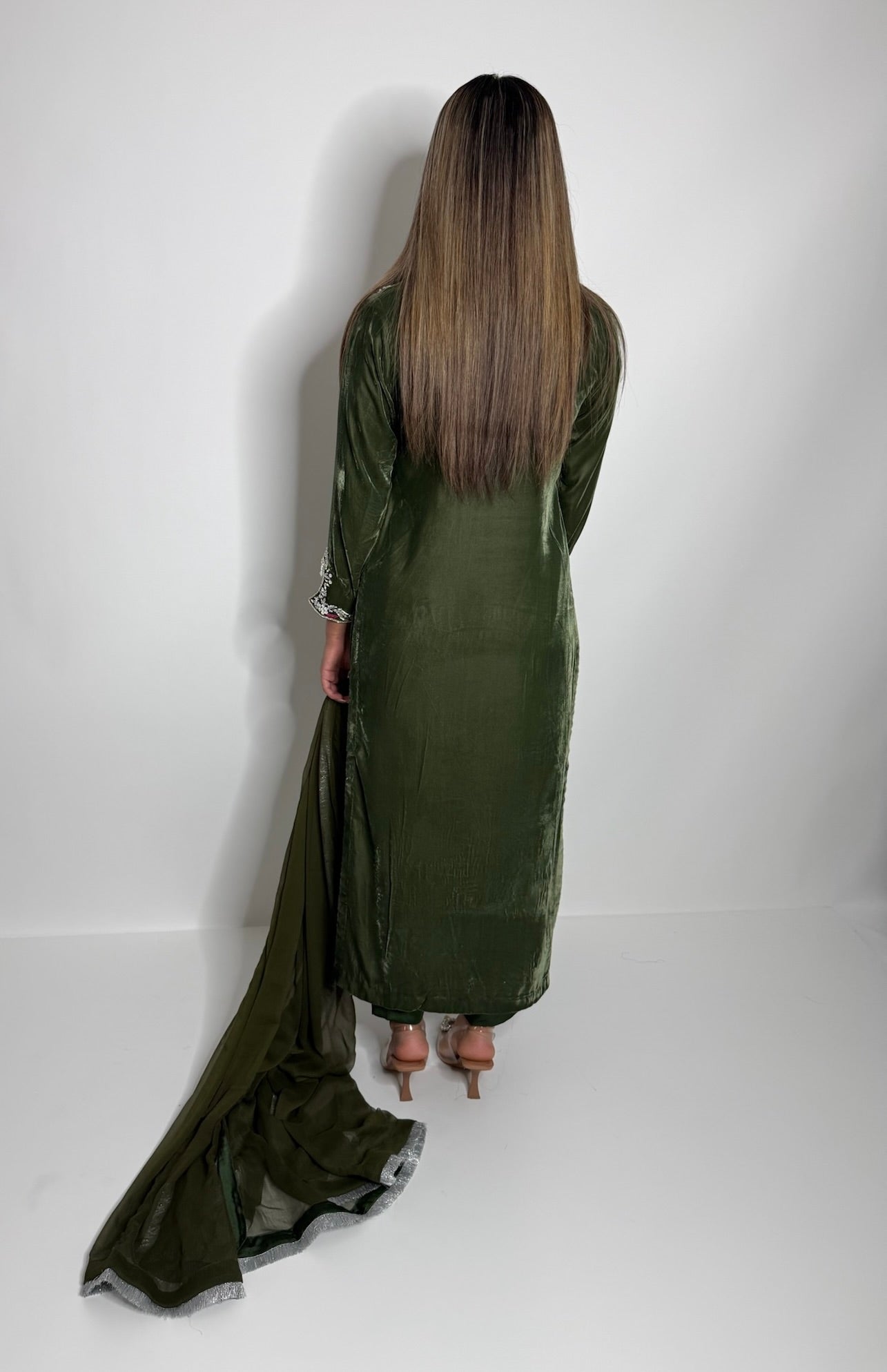 Heritage Olive Velvet Wedding Three Piece Suit UK | Emerald Heirloom