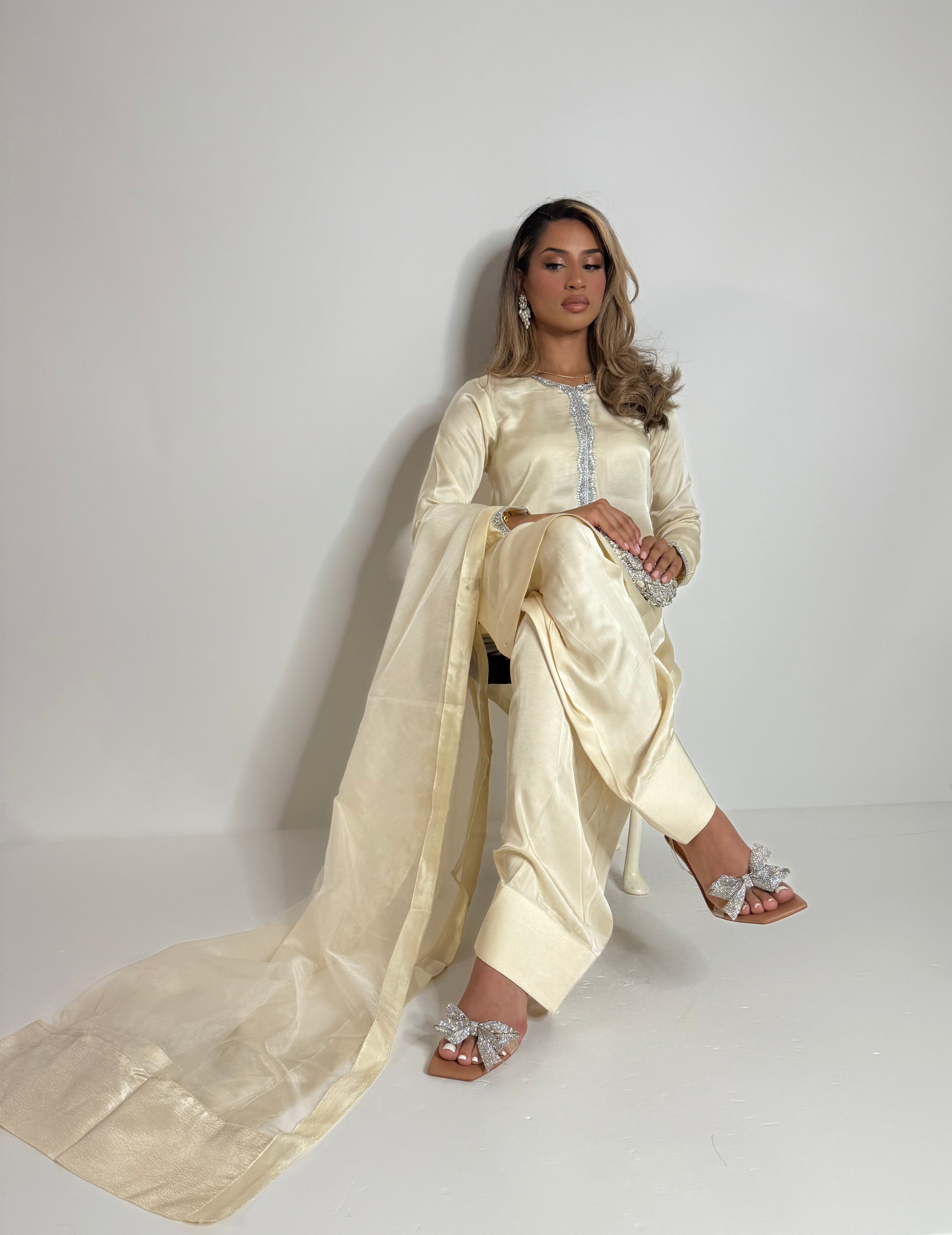 Buttercream Farshi Three Piece Suit UK | The Chelsea Crème