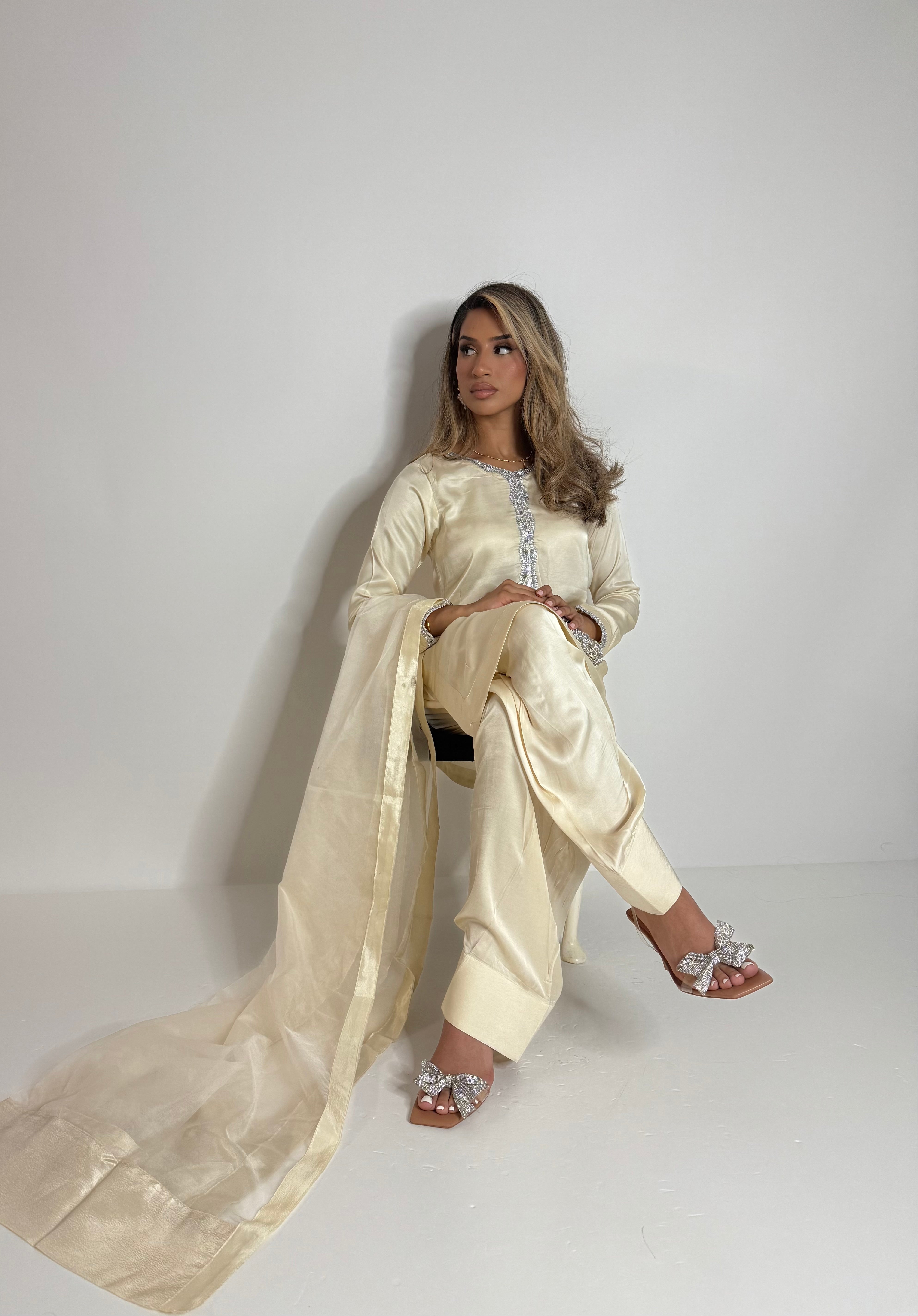 Buttercream Farshi Three Piece Suit UK | The Chelsea Crème