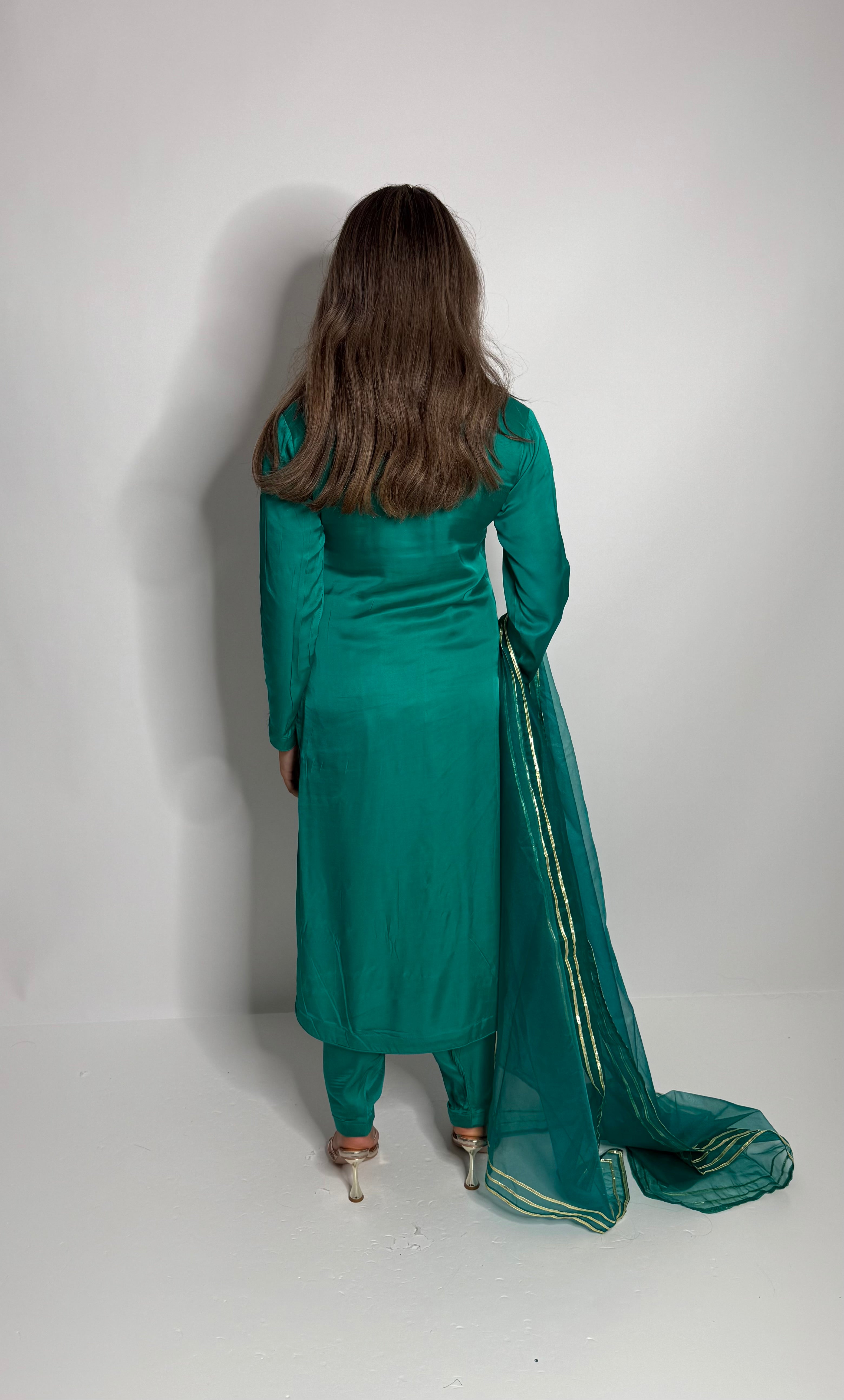 Emerald Silk Farshi Three Piece Suit UK | The Mayfair Emerald