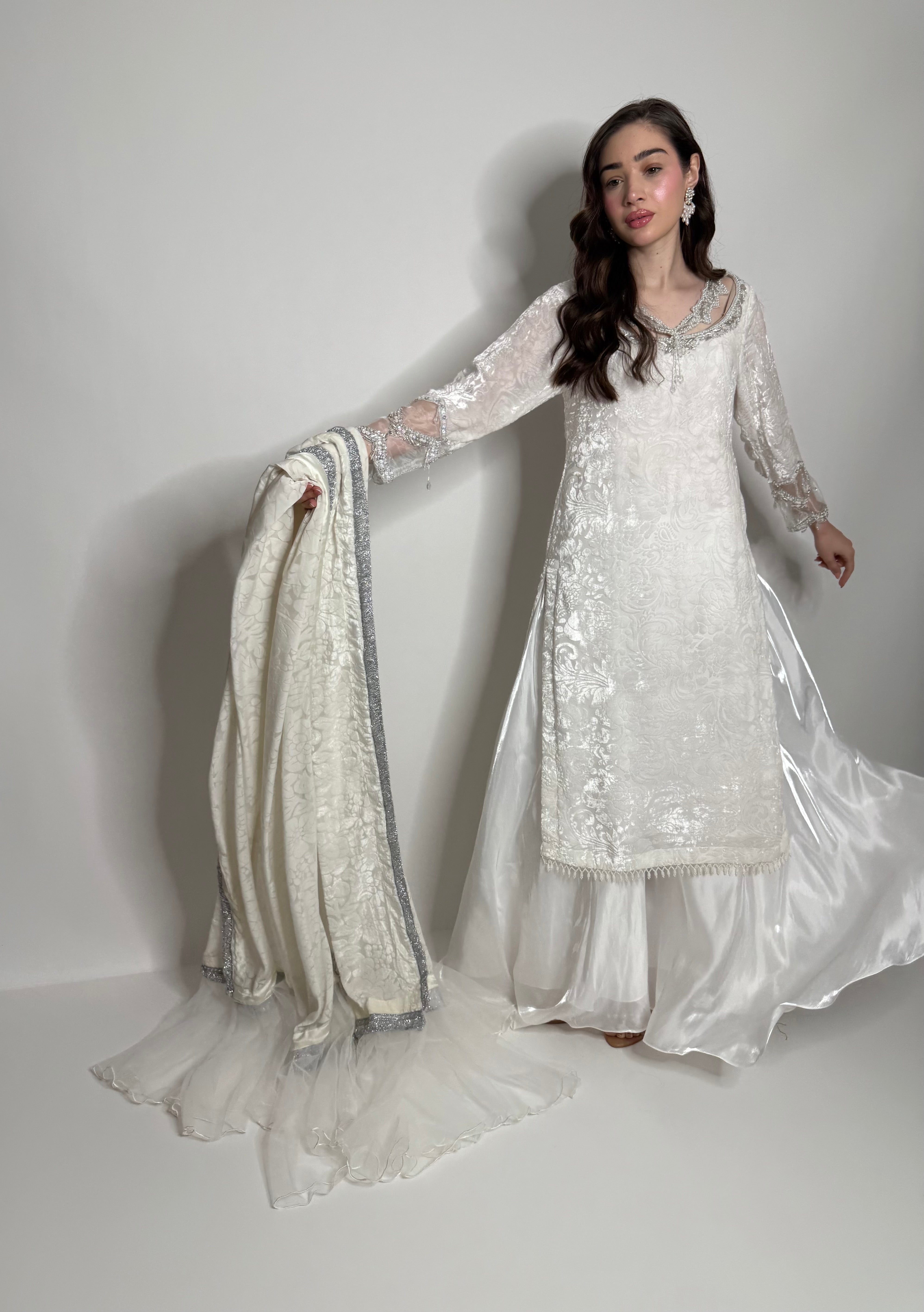 Ivory Éclat | Palachi Sharara Three Piece