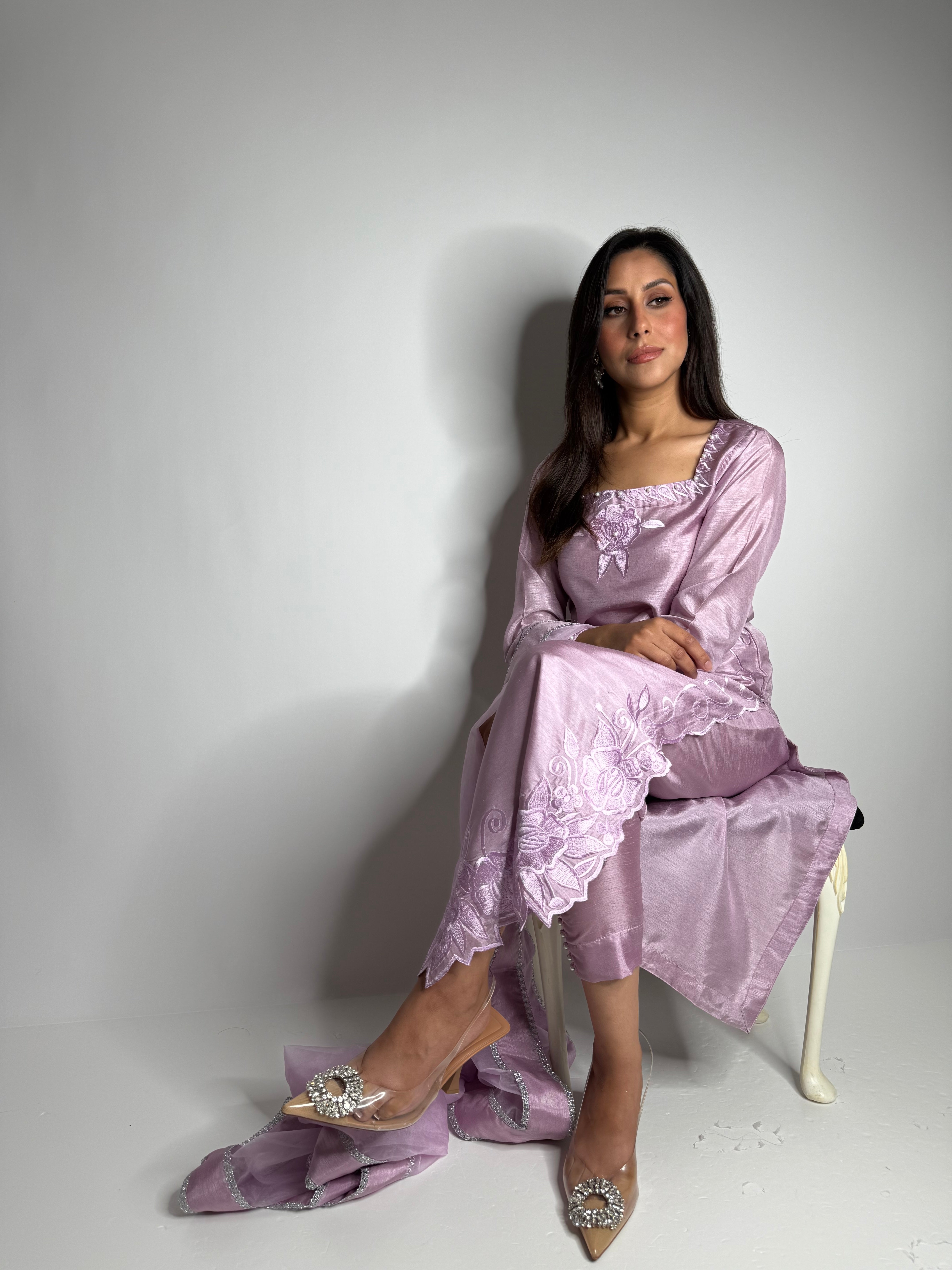 Lilac Raw Silk Three Piece Suit UK | The Lilac Atelier