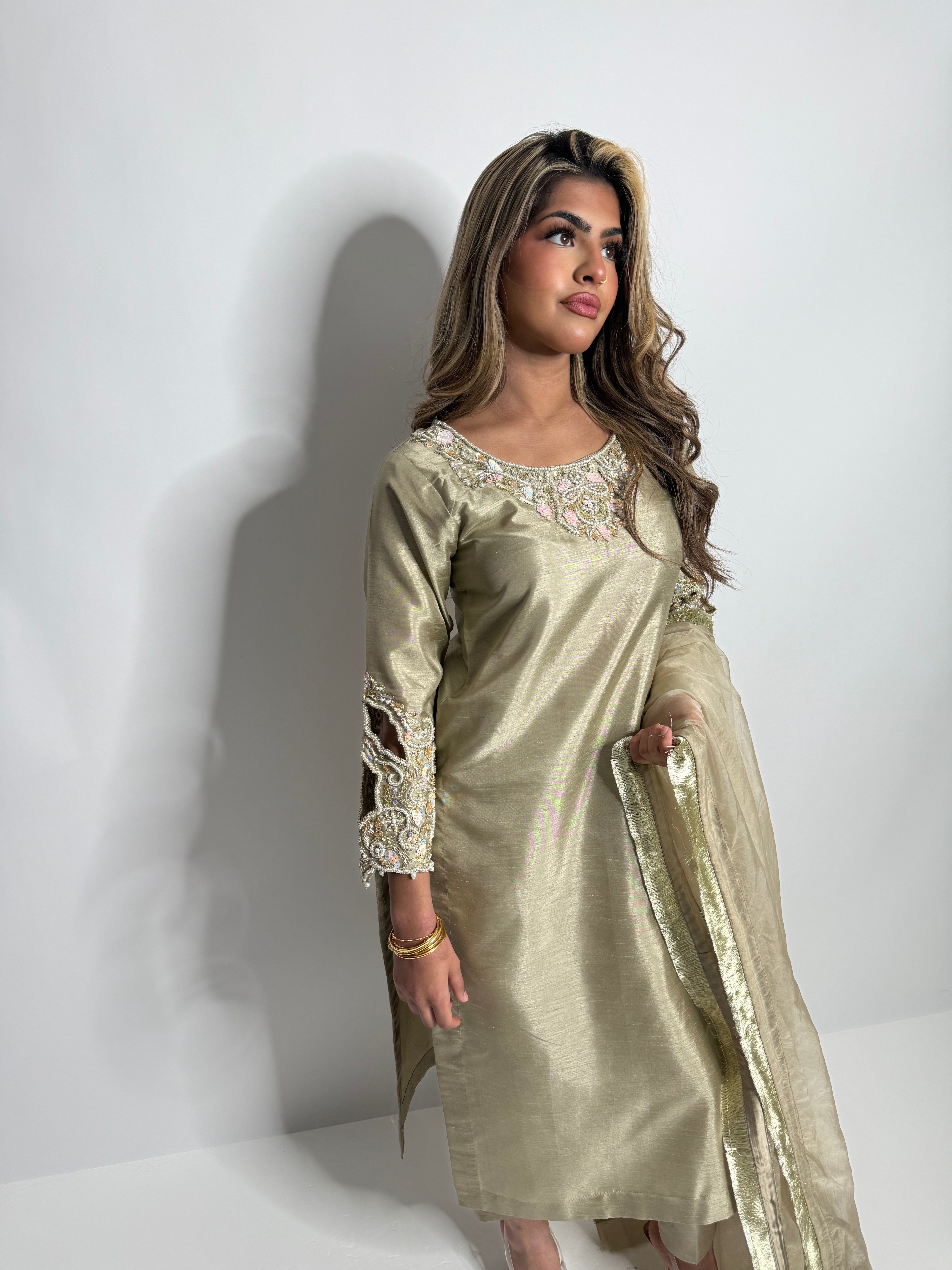 Antique Sage Raw Silk Three Piece Suit UK | The Belgravia Sage