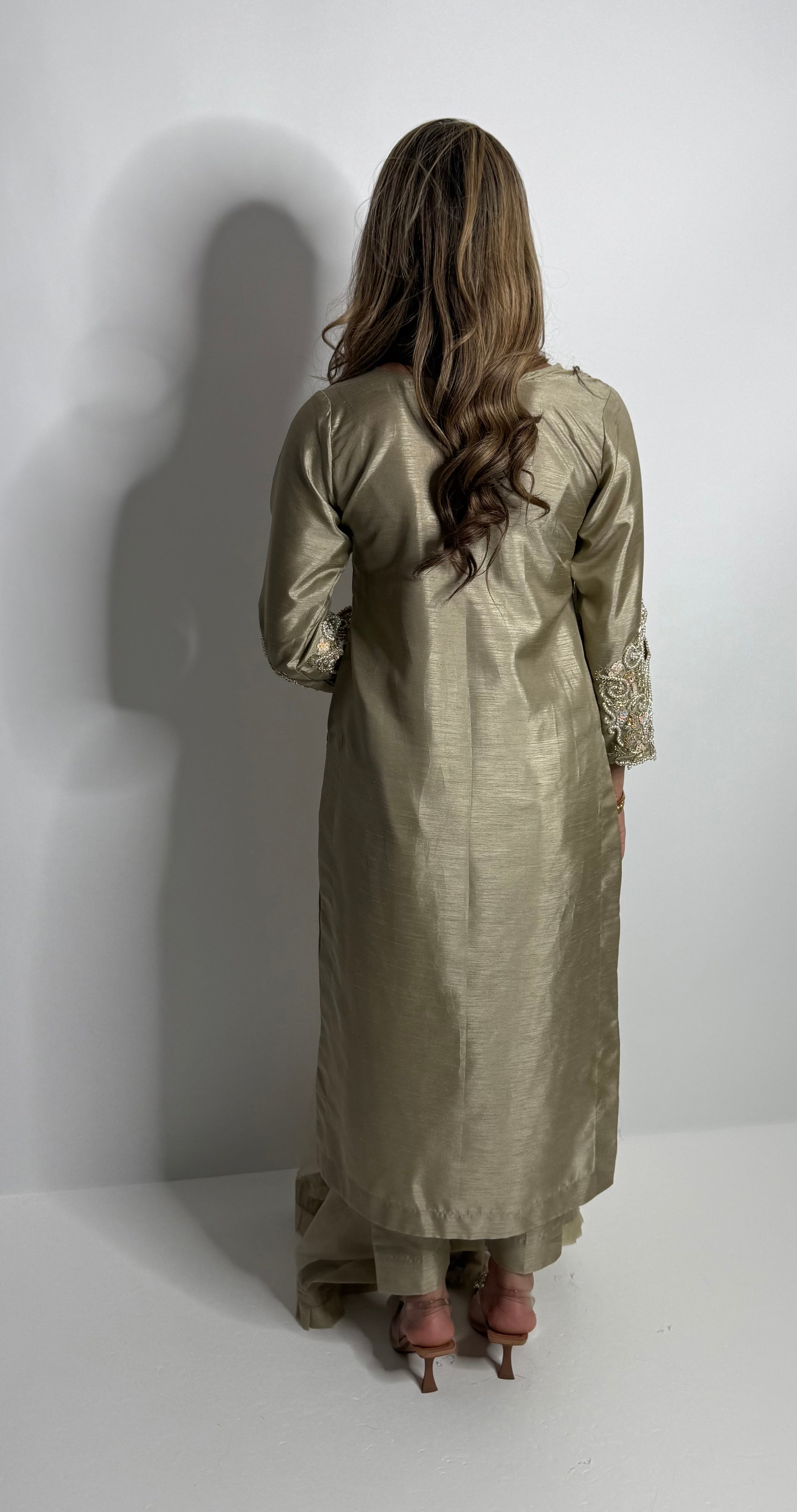 Antique Sage Raw Silk Three Piece Suit UK | The Belgravia Sage