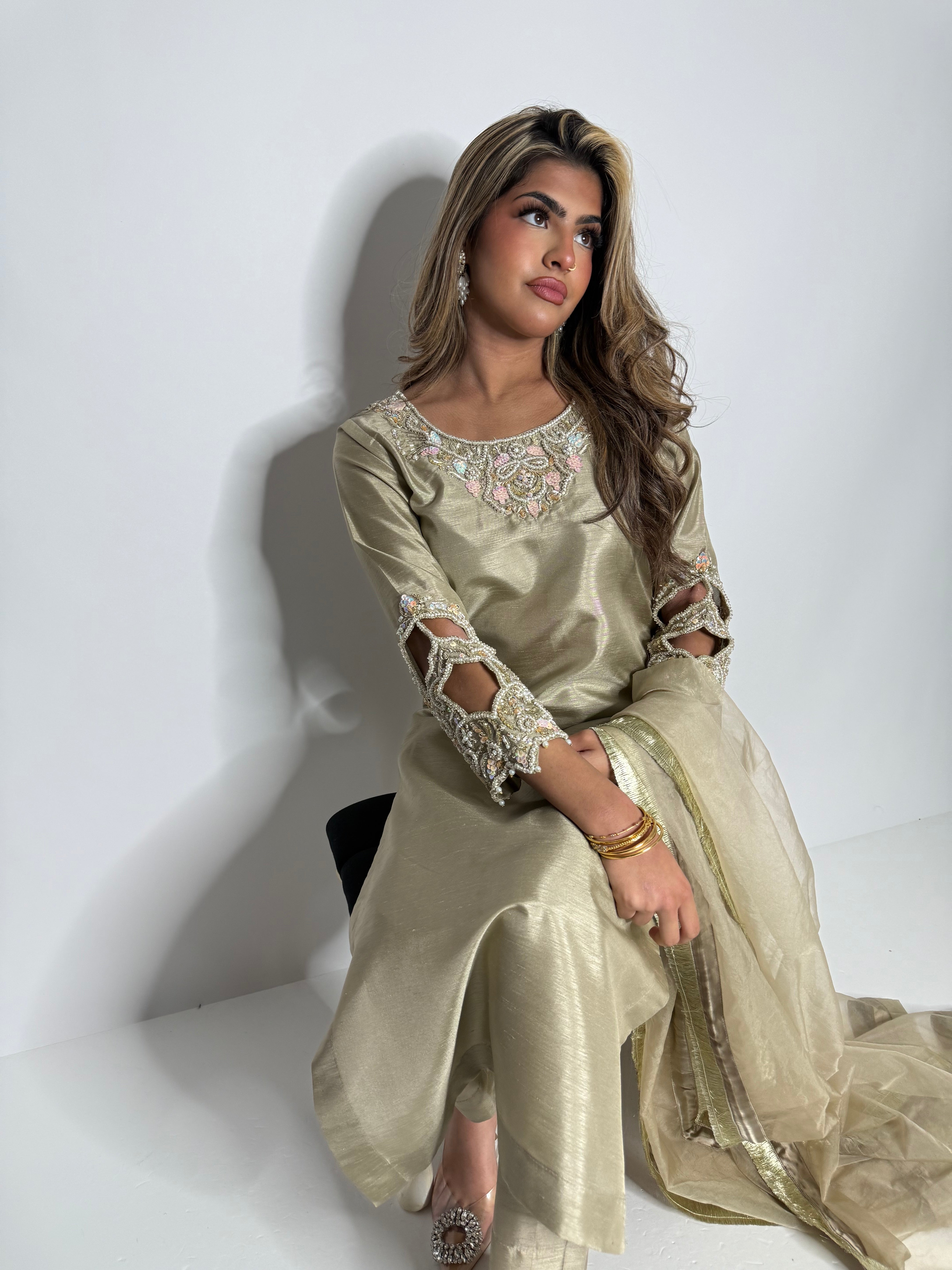 Antique Sage Raw Silk Three Piece Suit UK | The Belgravia Sage